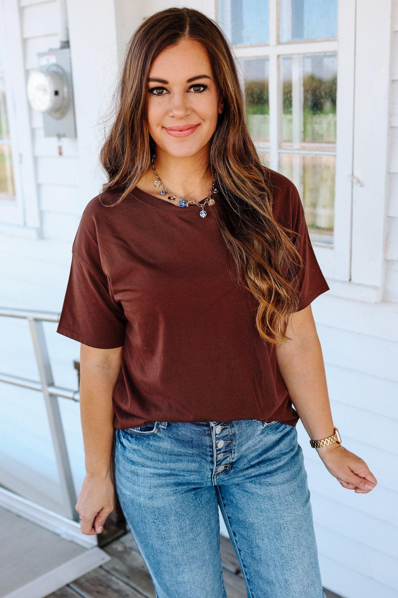 Trish Crop T-Shirt - Choco