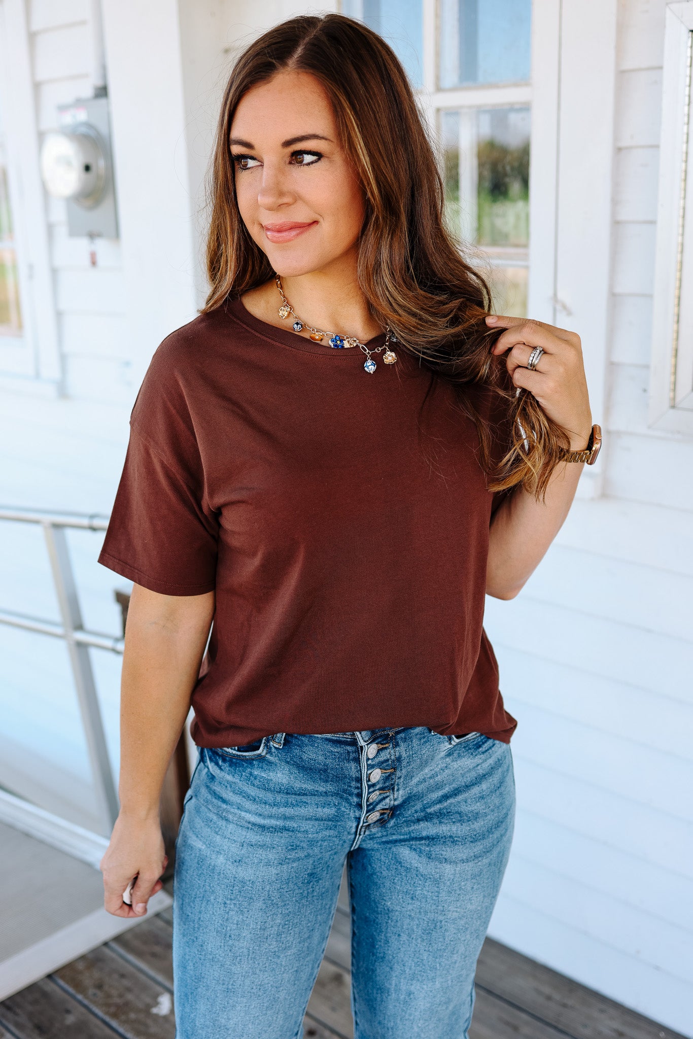 Trish Crop T-Shirt - Choco