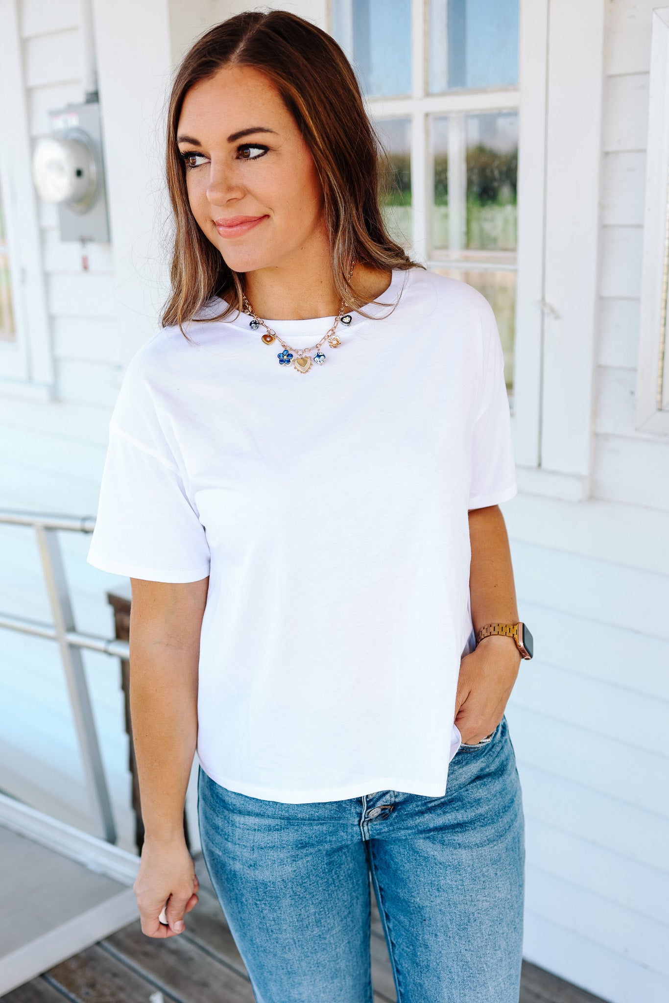 Trish Crop T-Shirt - Off White