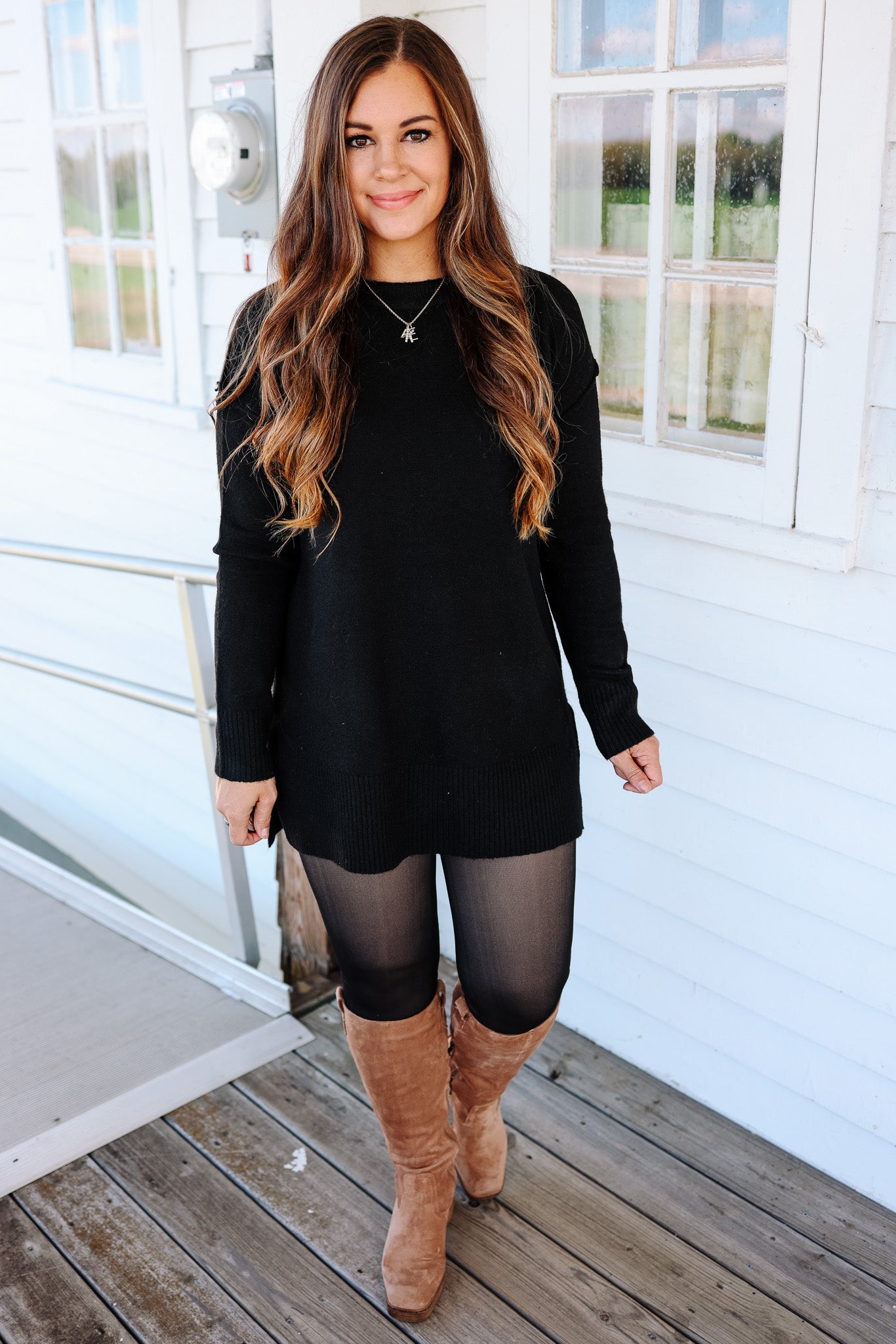The Everyday Tunic Sweater - Black