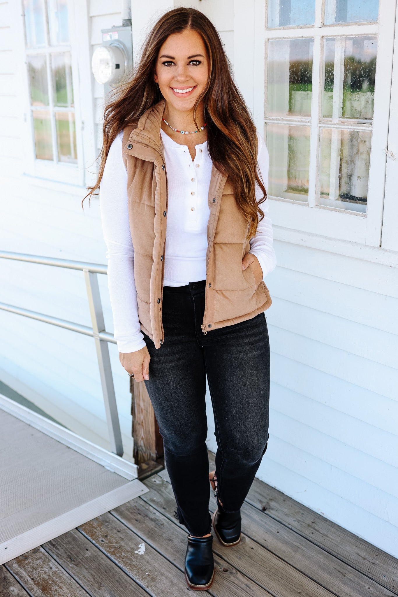 Swade Puffer Vest - Camel