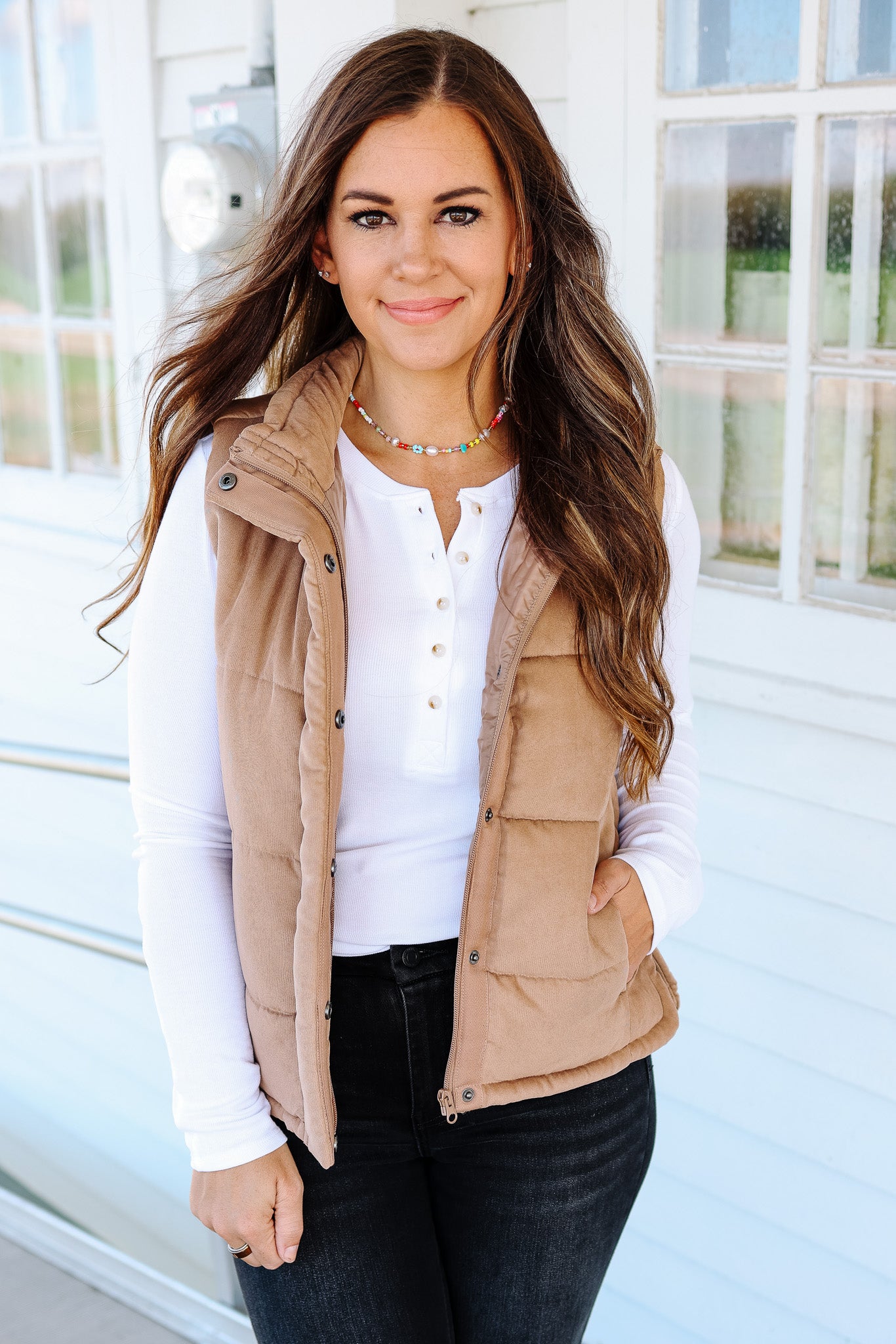 Swade Puffer Vest - Camel