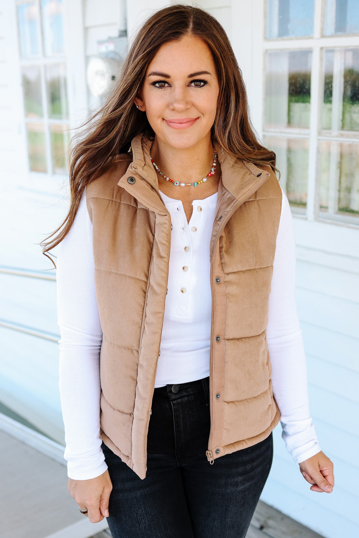 Swade Puffer Vest - Camel