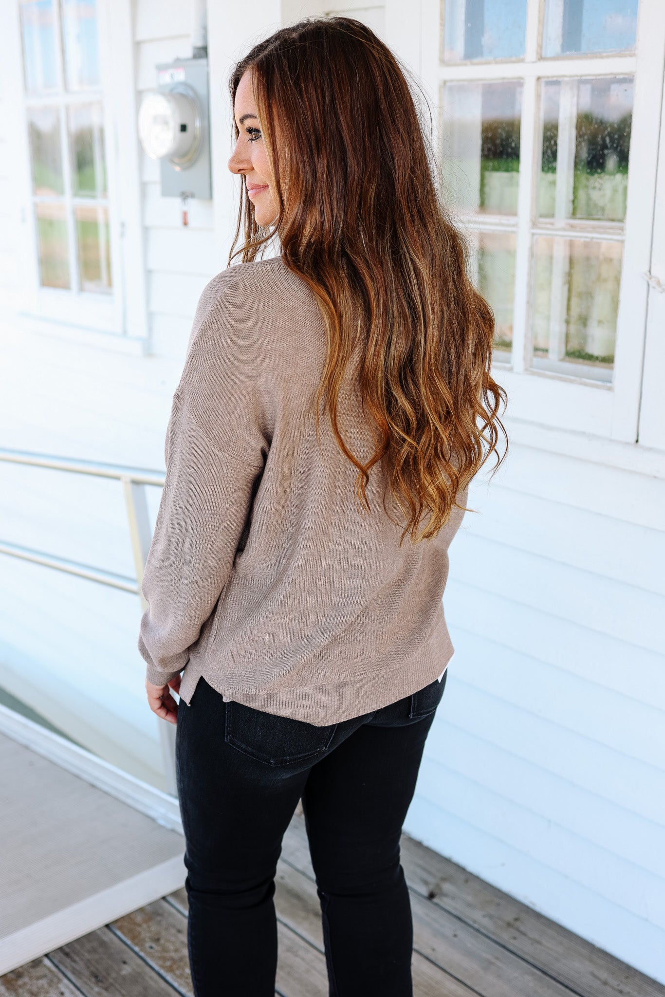 Remma Drop Shoulder Sweater - Heather Mocha