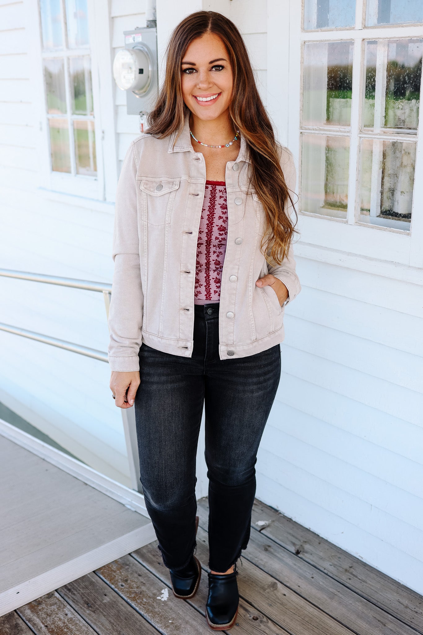 Cassie Cotton Fleece Jacket - Stone