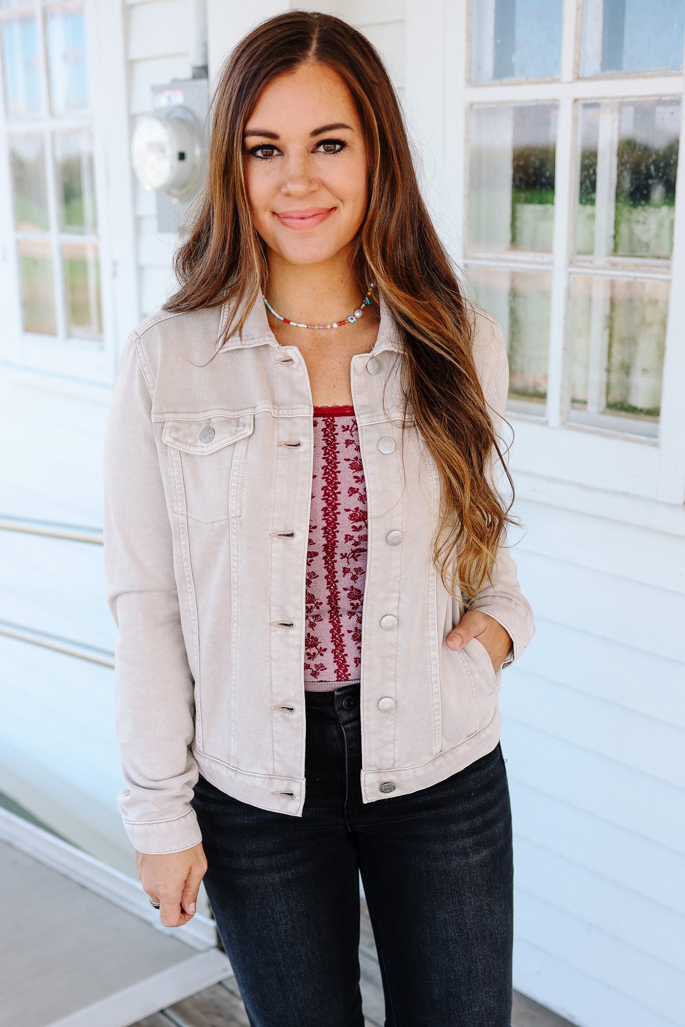 Cassie Cotton Fleece Jacket - Stone