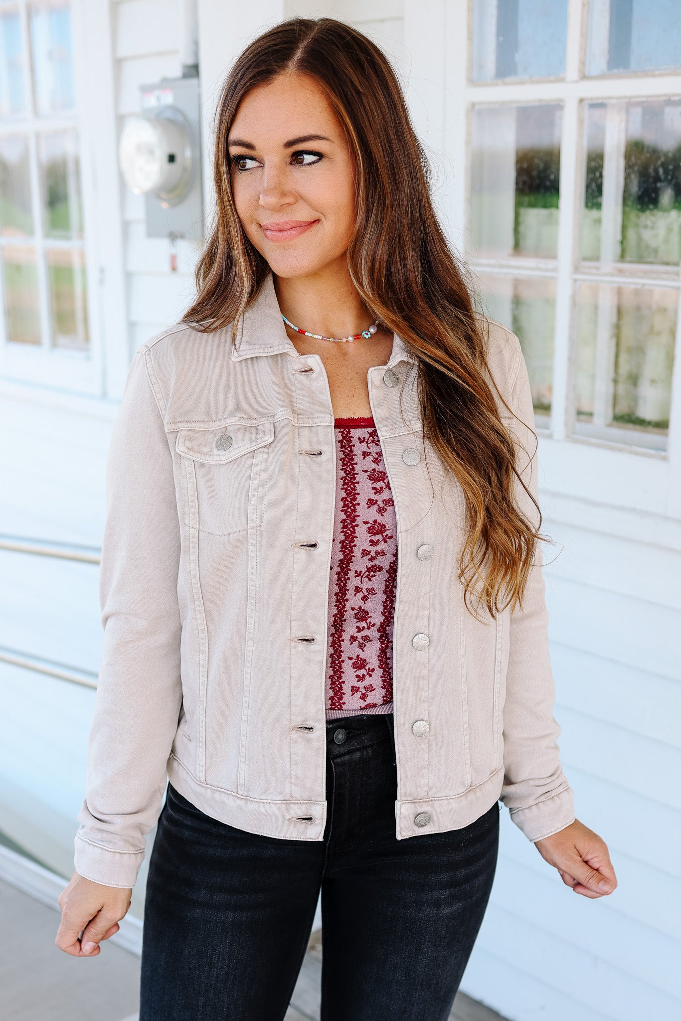 Cassie Cotton Fleece Jacket - Stone