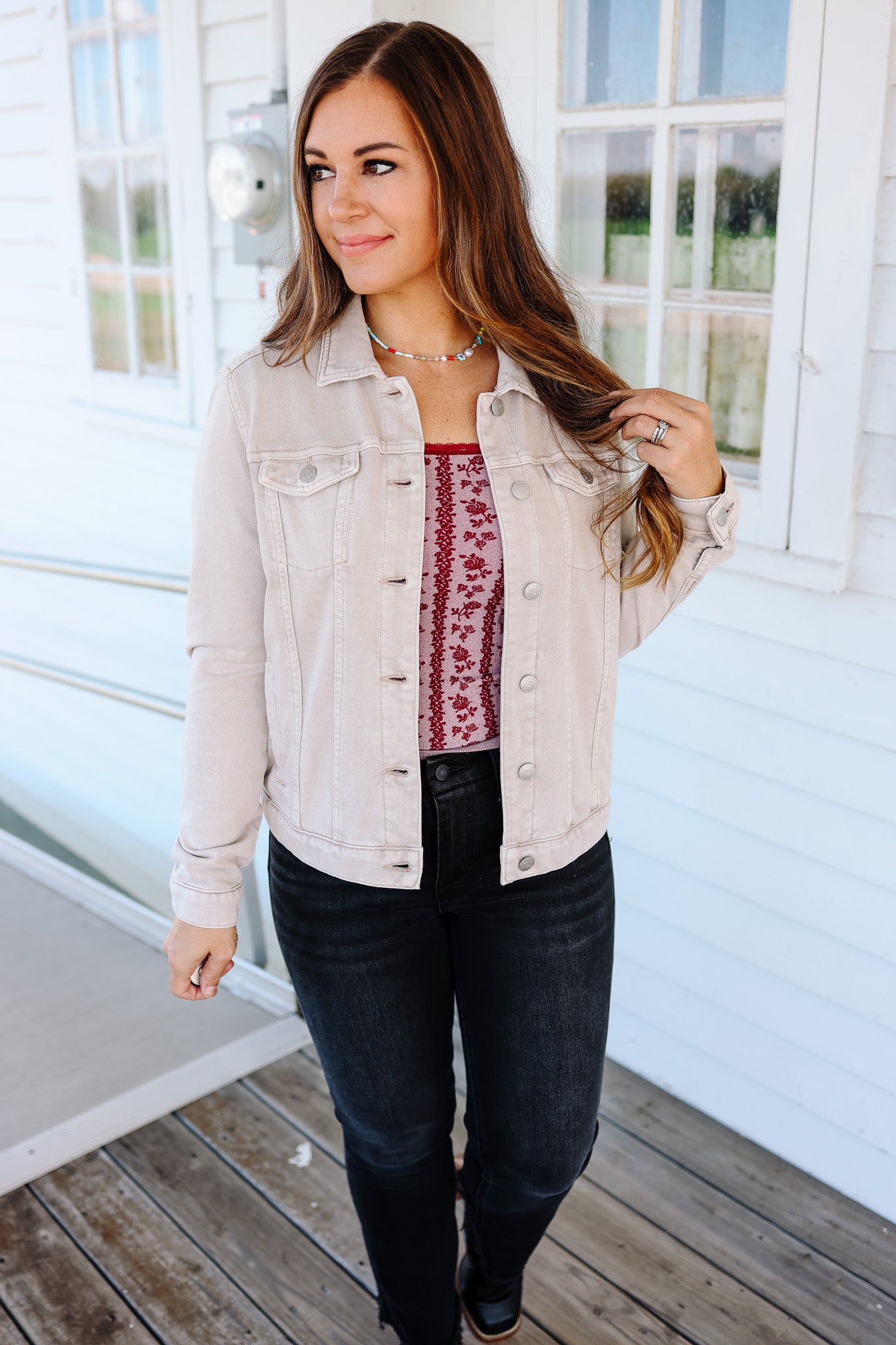 Cassie Cotton Fleece Jacket - Stone