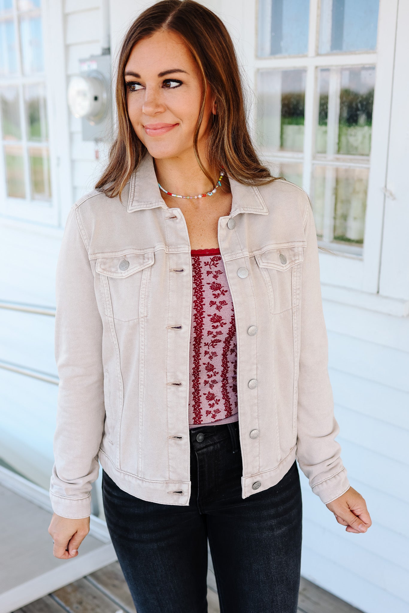 Cassie Cotton Fleece Jacket - Stone