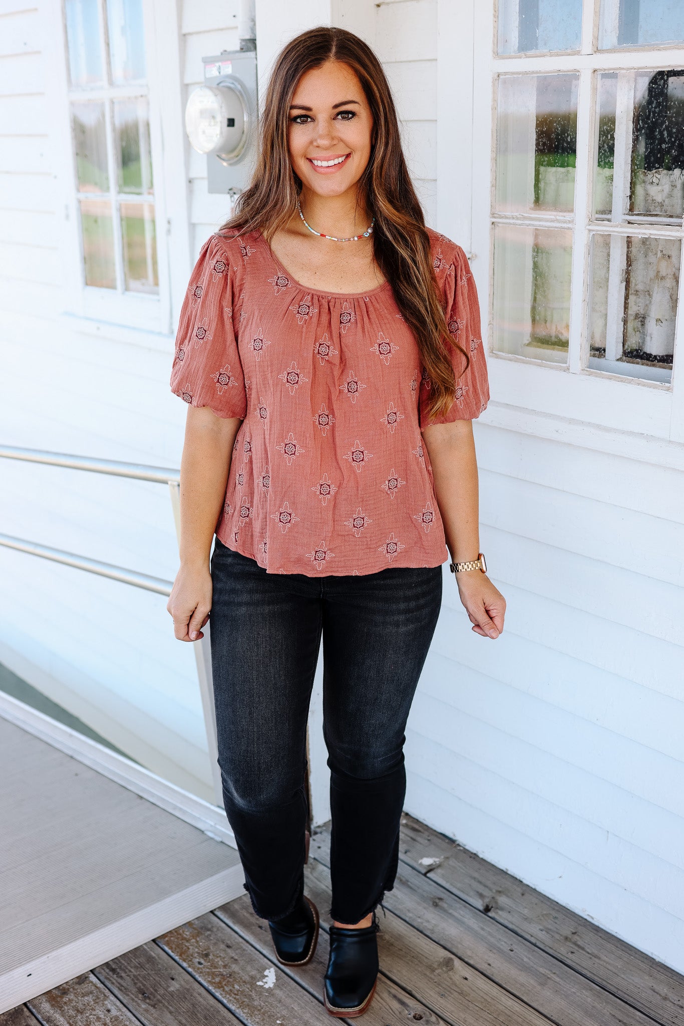 Leni Tie Back Top - Desert Rose