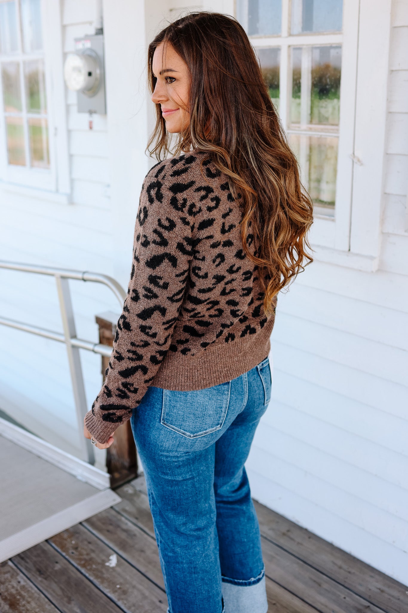Tia Leopard Crewneck Sweater