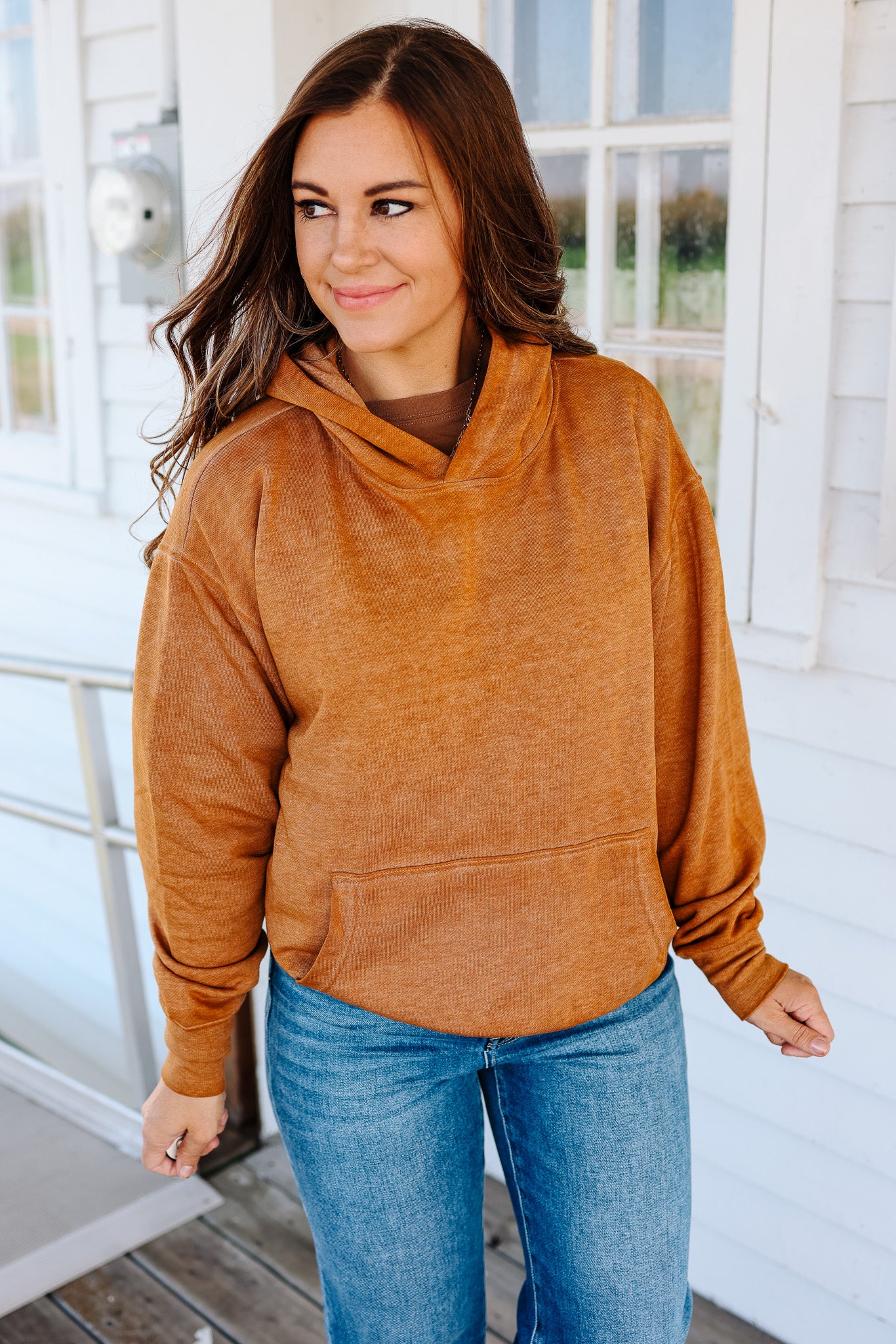 Estella Burnout Hoodie - Burnt Amber
