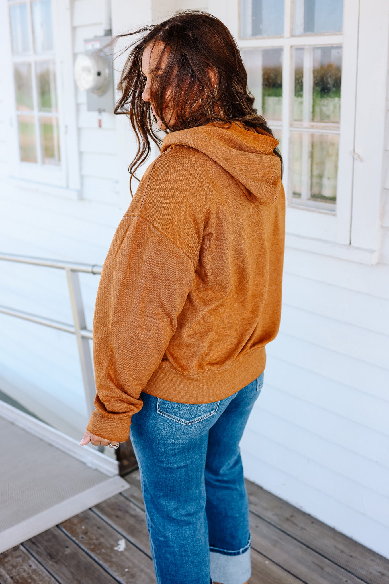 Estella Burnout Hoodie - Burnt Amber