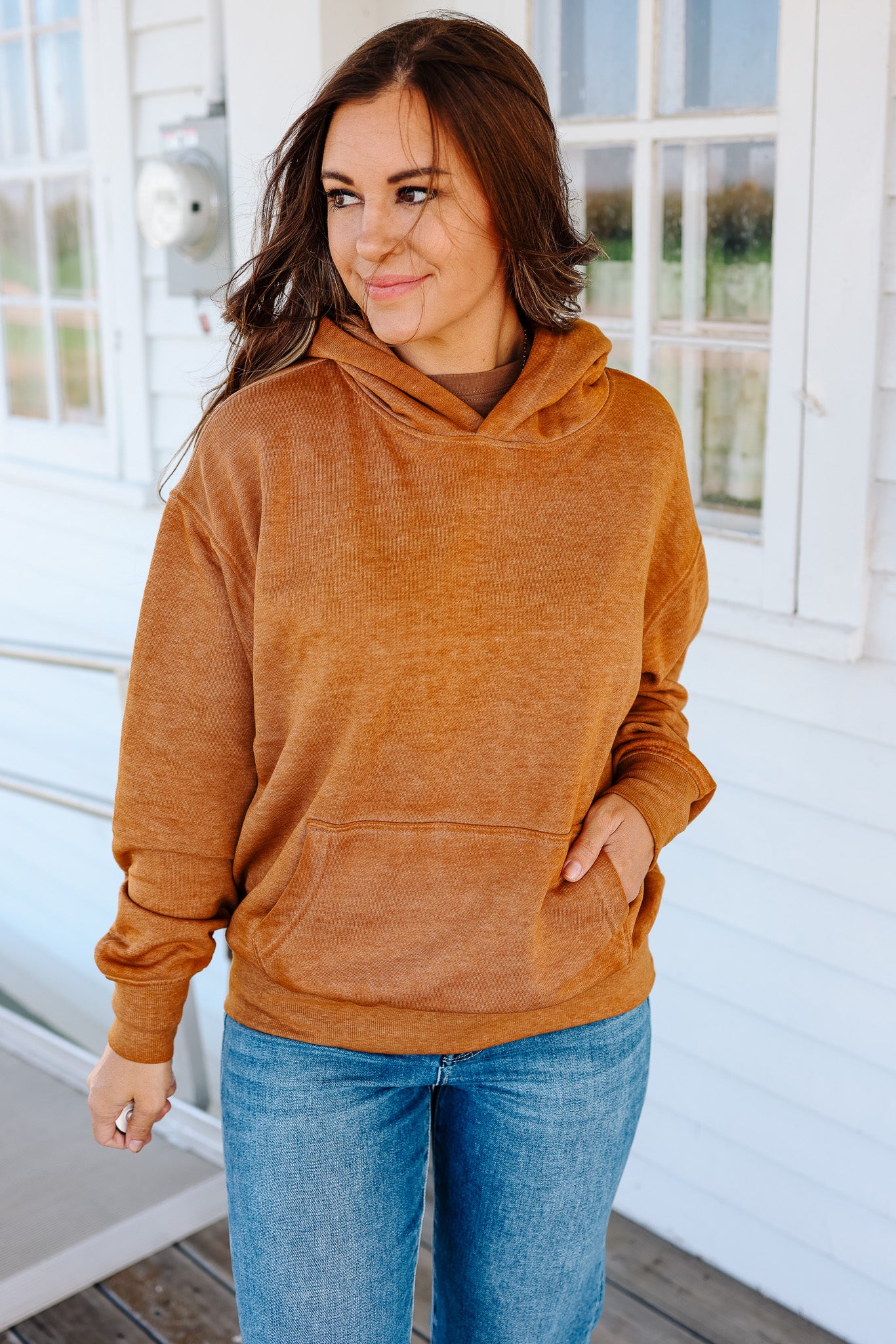Estella Burnout Hoodie - Burnt Amber