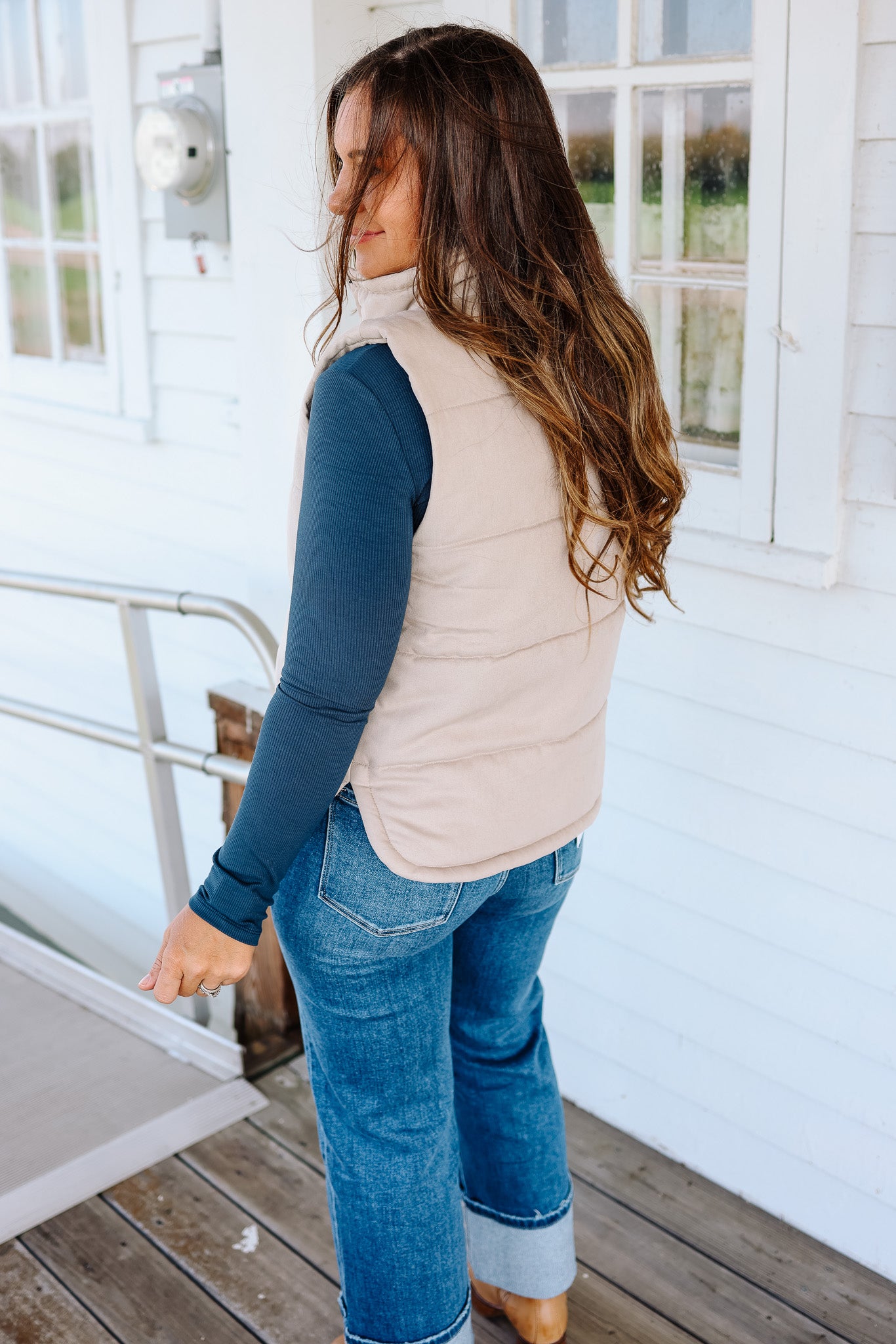 Swade Puffer Vest - Beige