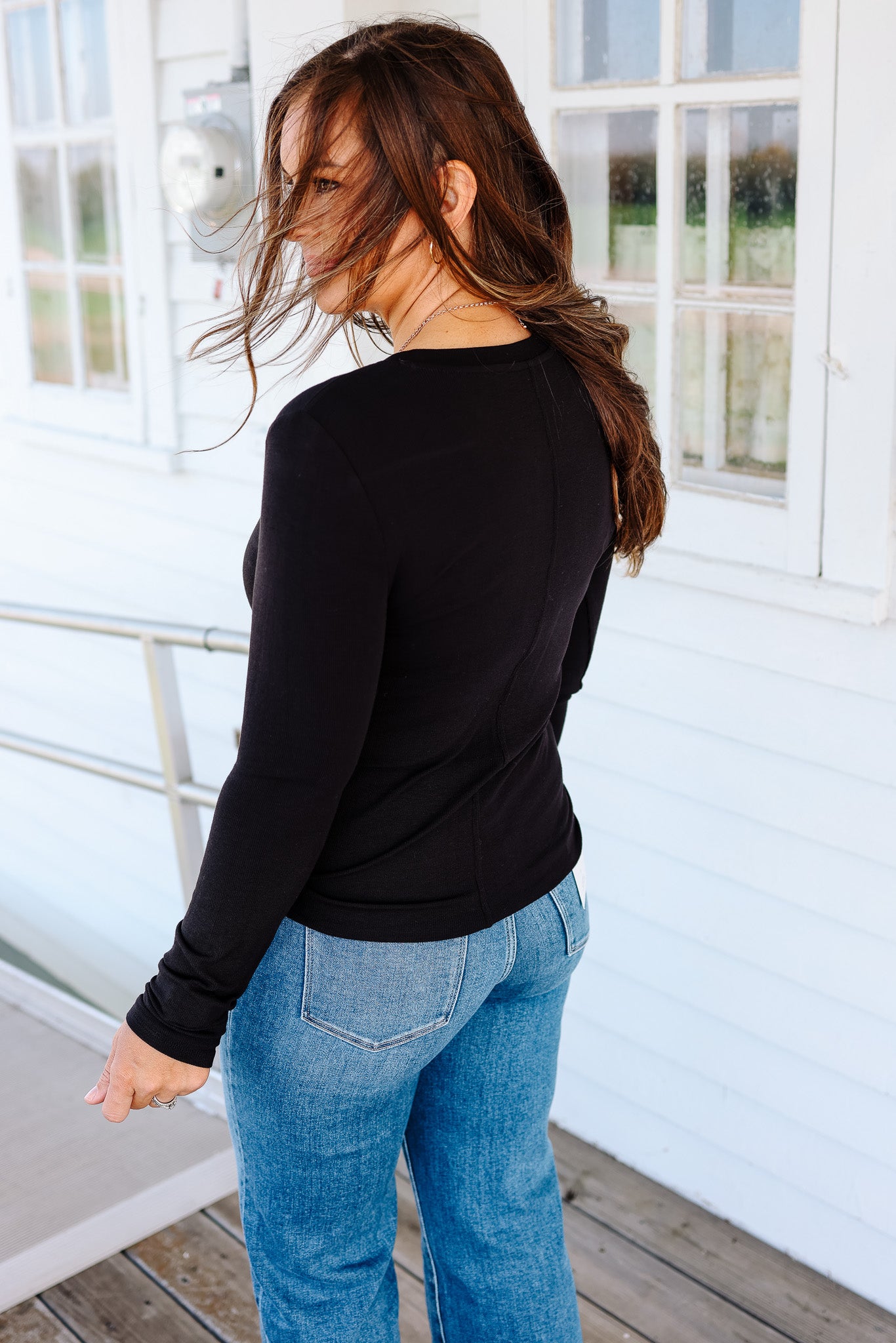 Payton Henley Top - Black