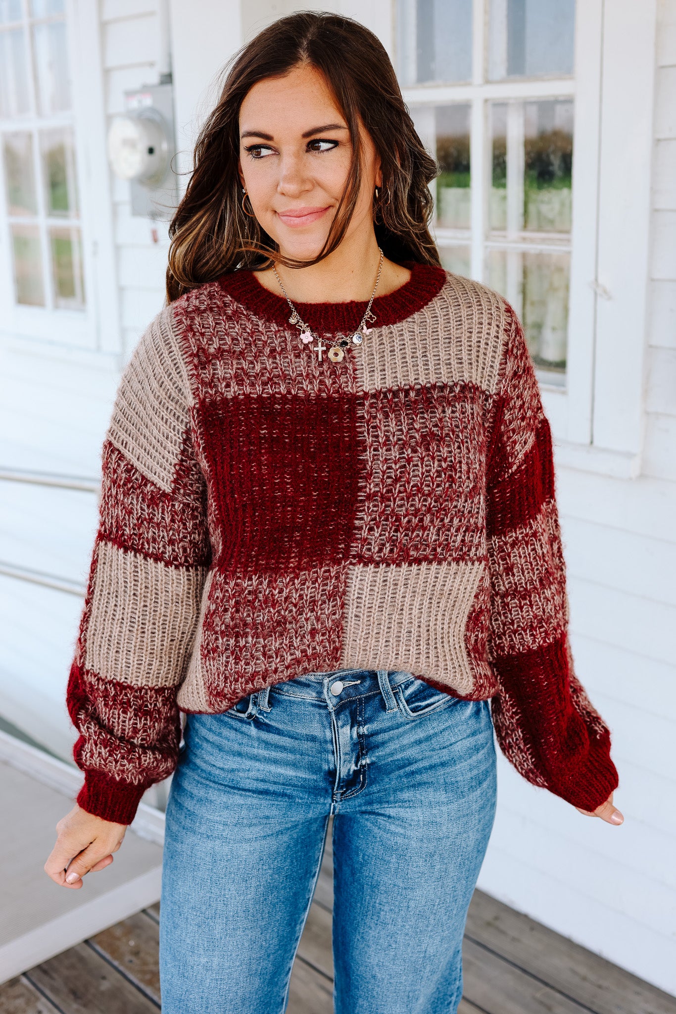 Rachel Plaid Knit Sweater