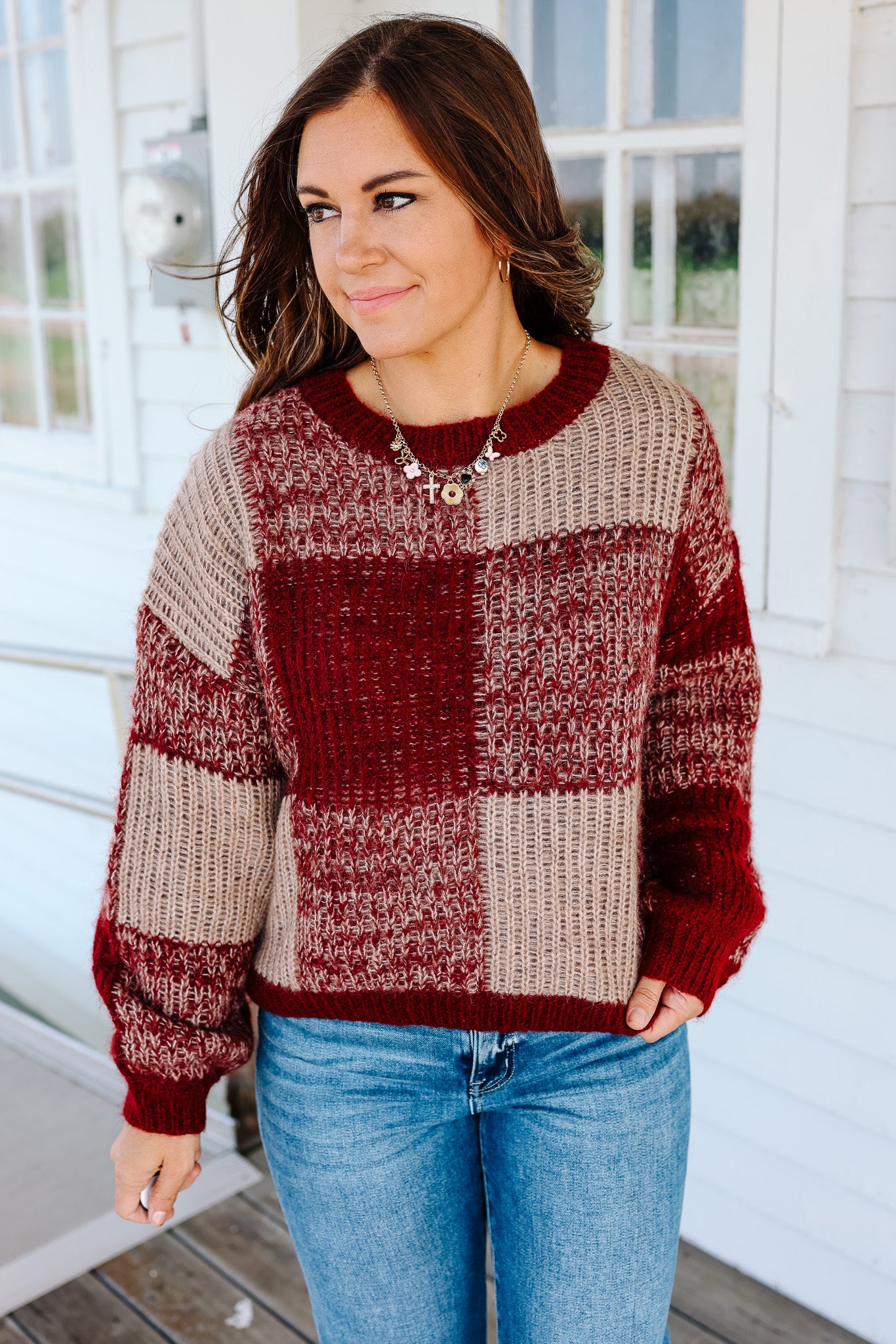 Rachel Plaid Knit Sweater