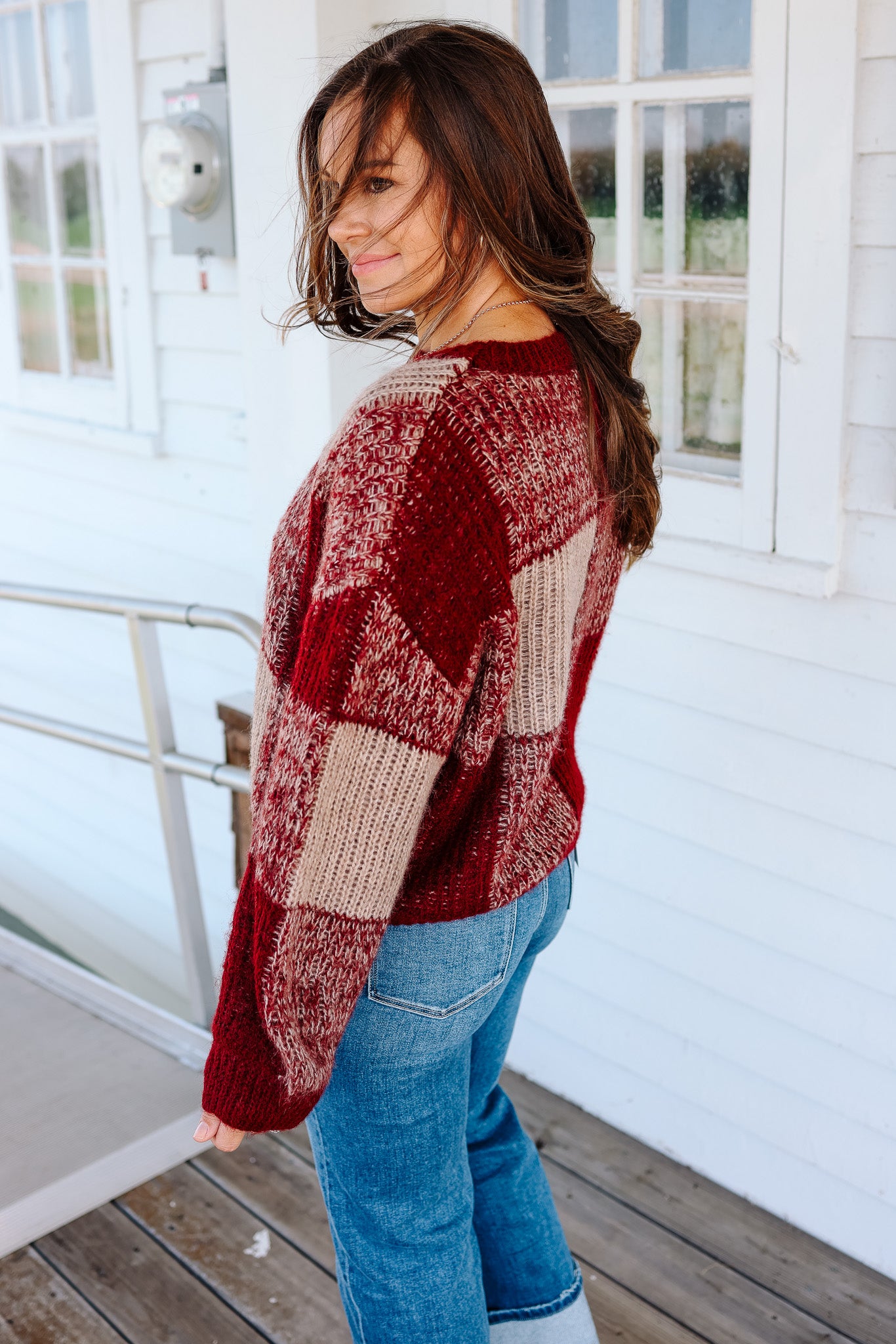 Rachel Plaid Knit Sweater