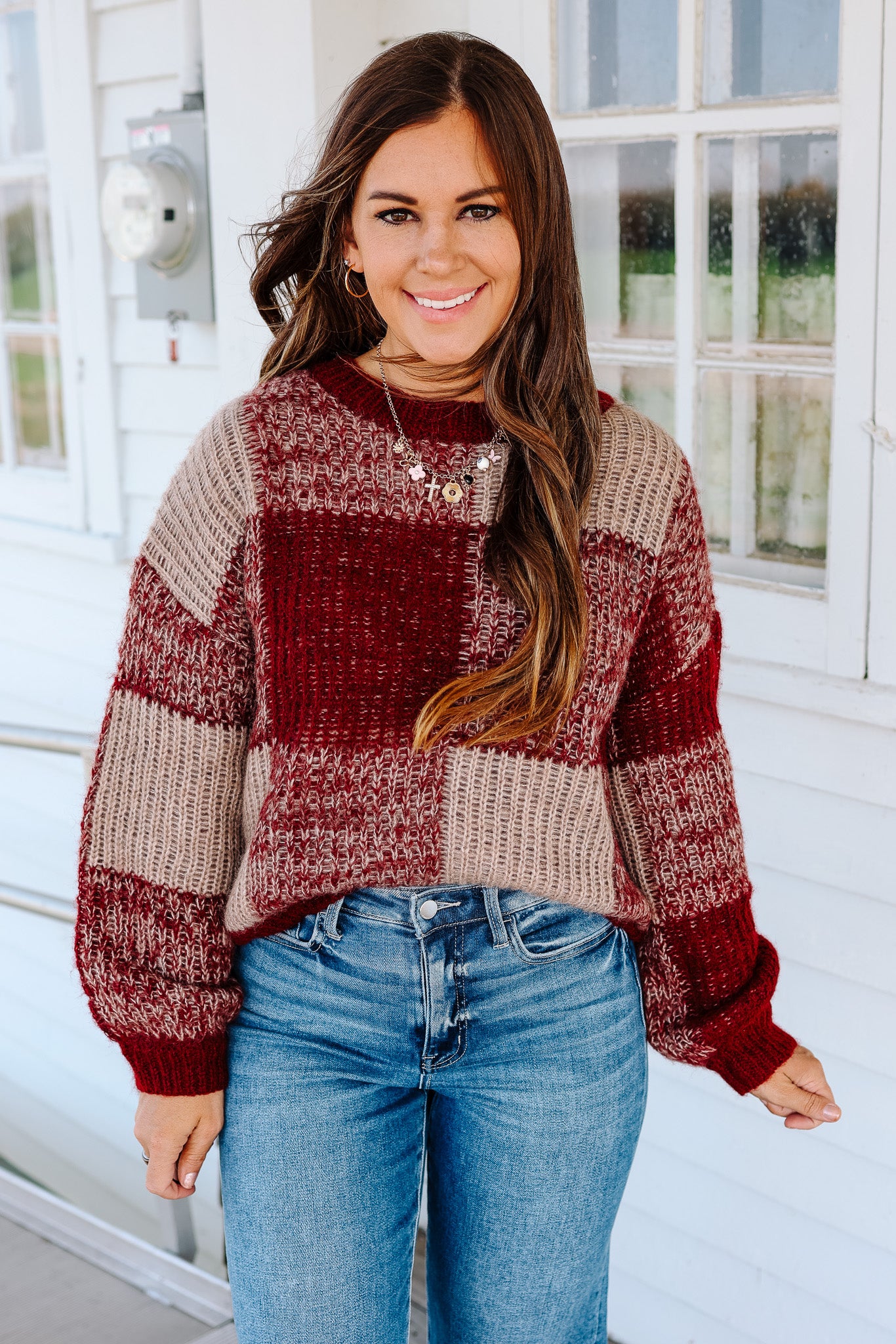 Rachel Plaid Knit Sweater
