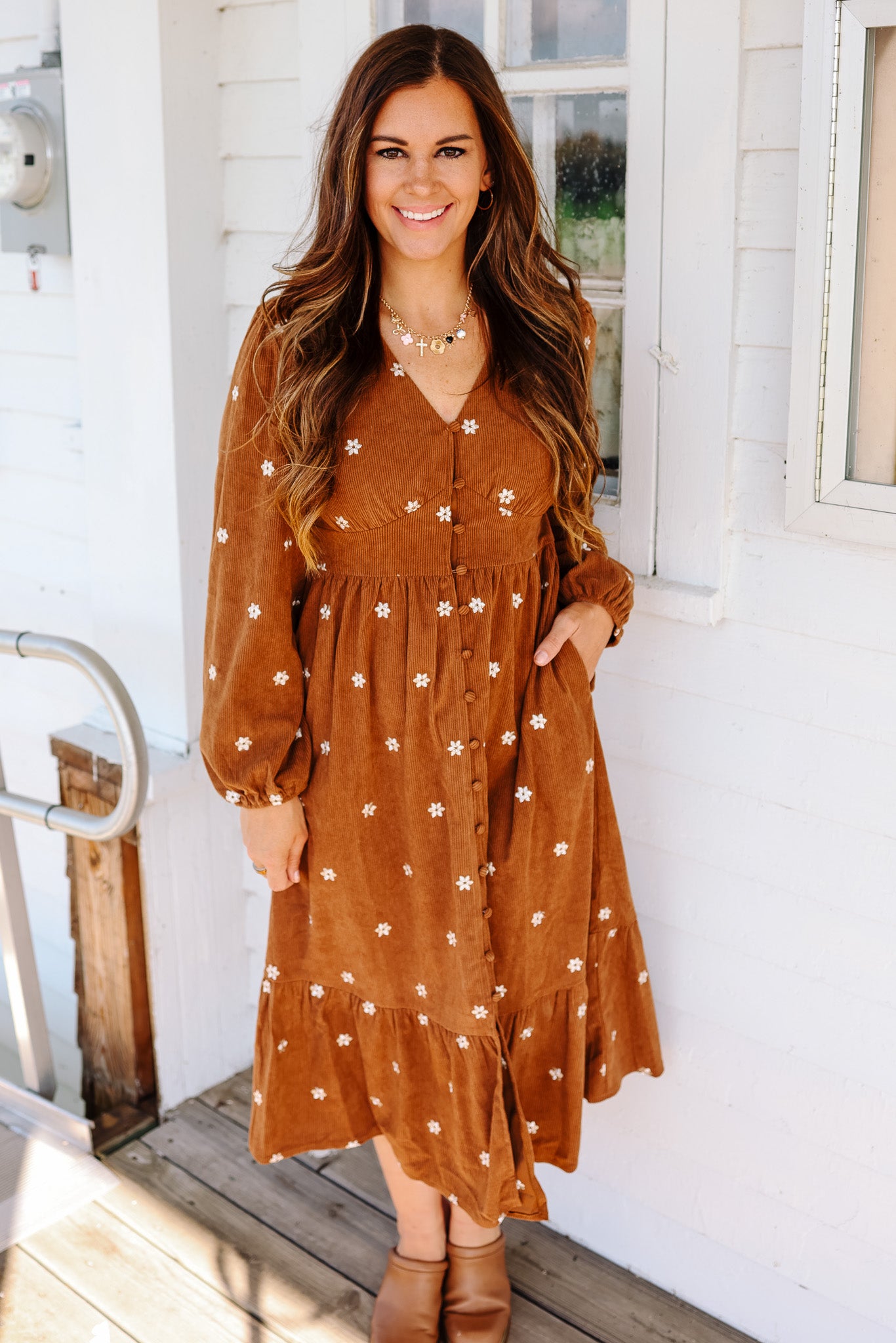 Sarah Corduroy Midi Dress