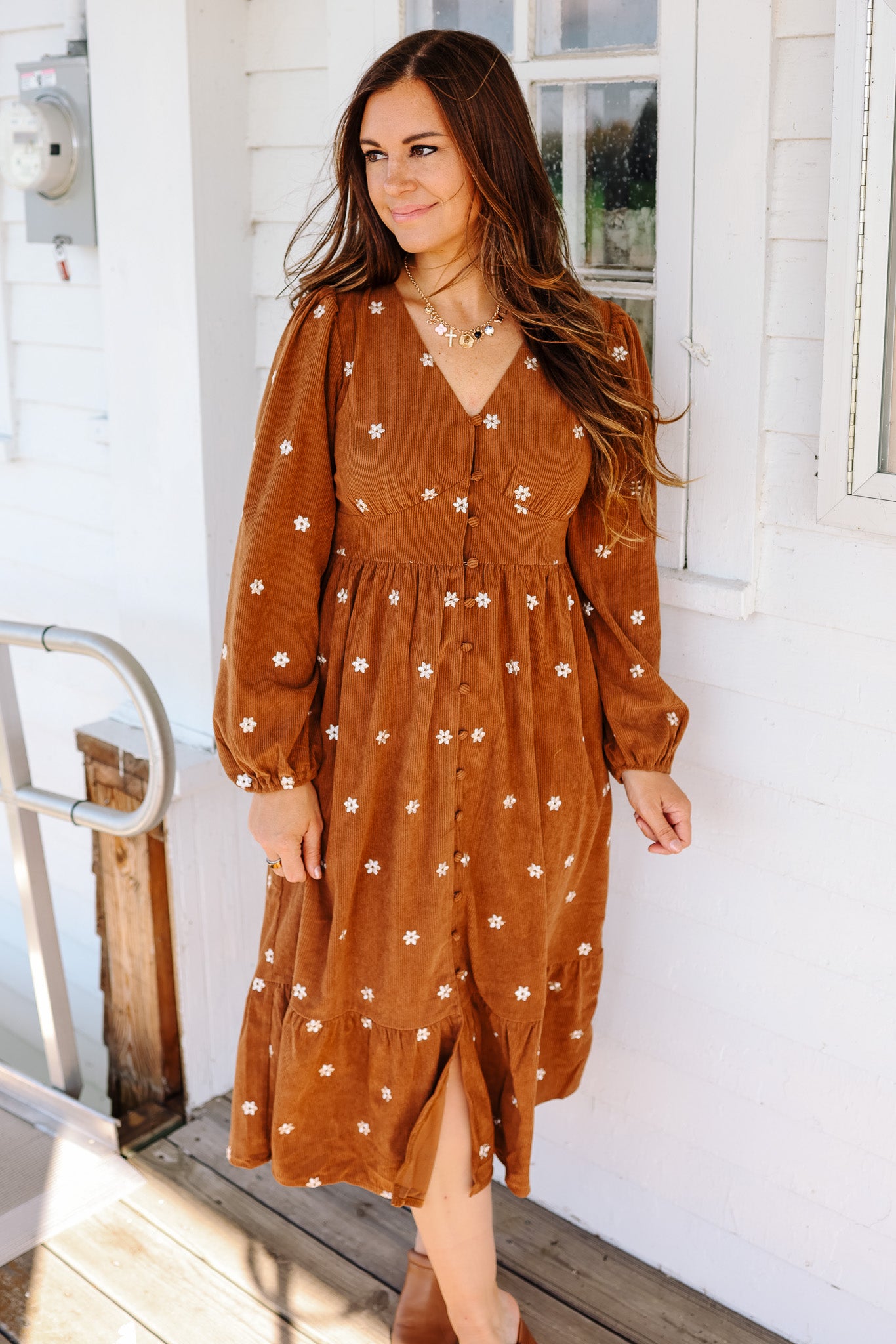 Sarah Corduroy Midi Dress