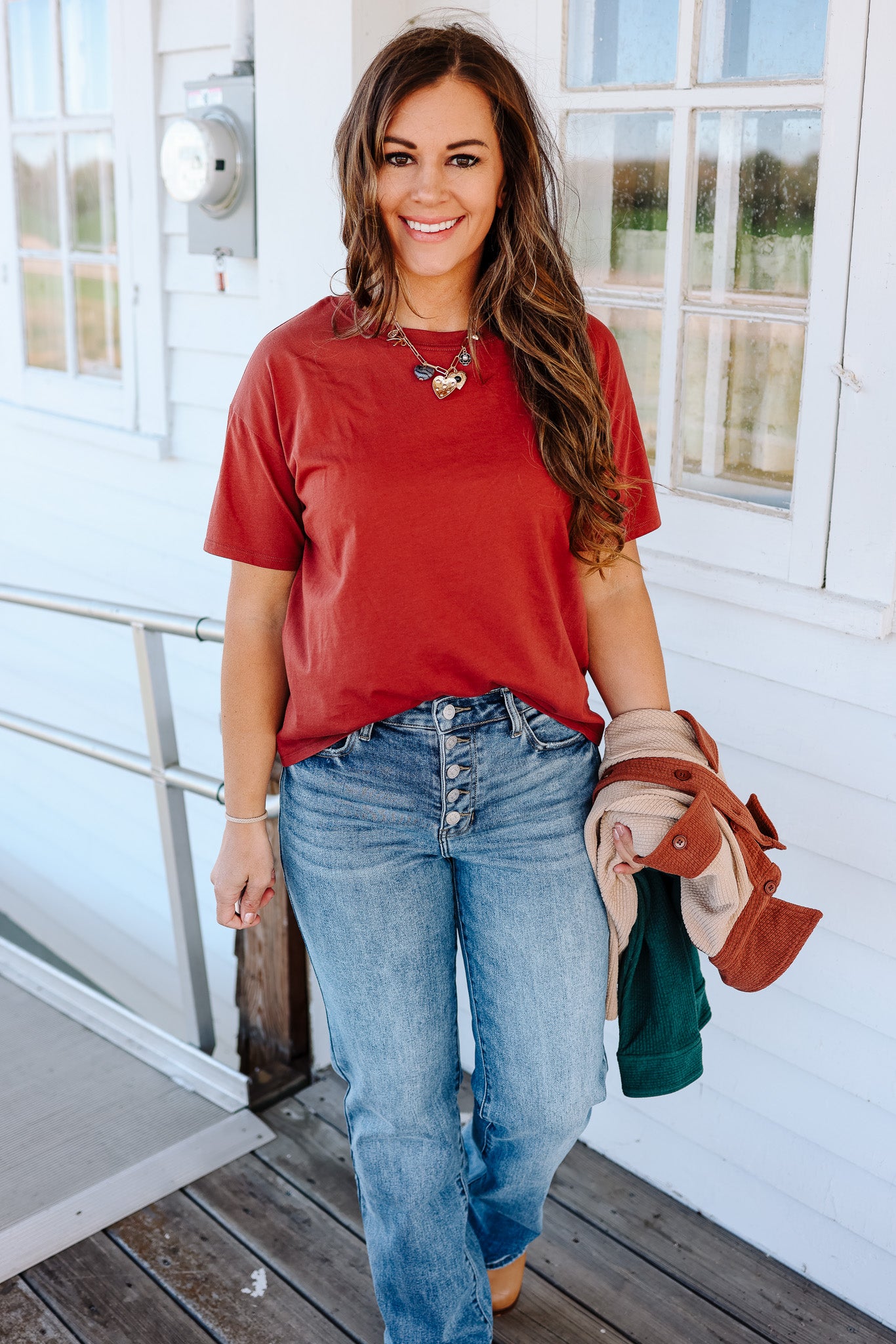 Trish Crop T-Shirt - Chili Oil