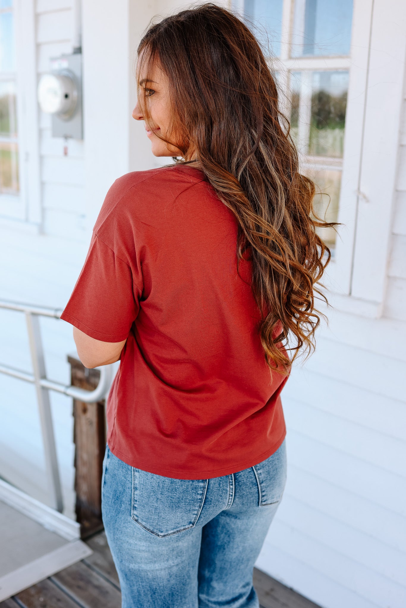 Trish Crop T-Shirt - Chili Oil