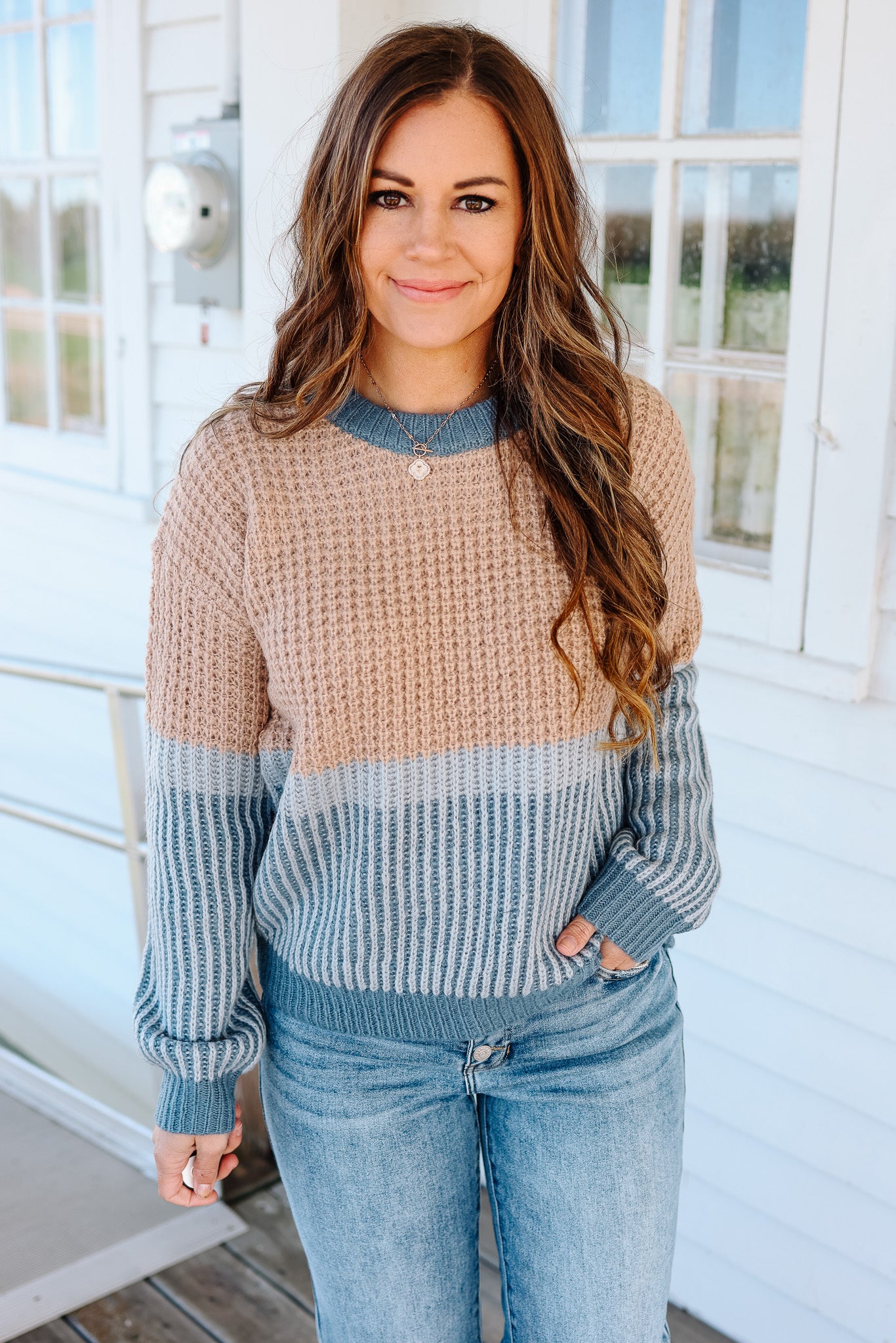 Mariah Color Block Knit Sweater