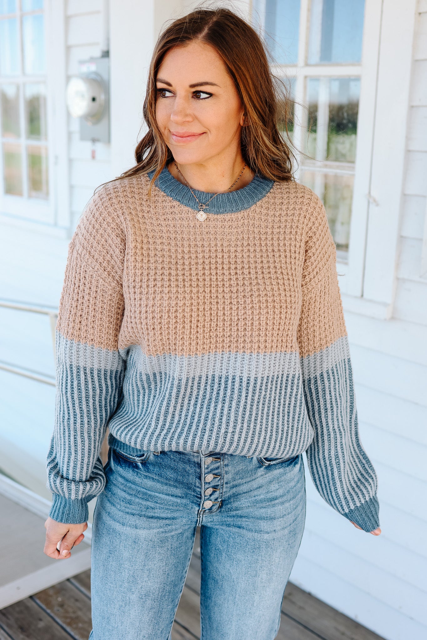 Mariah Color Block Knit Sweater