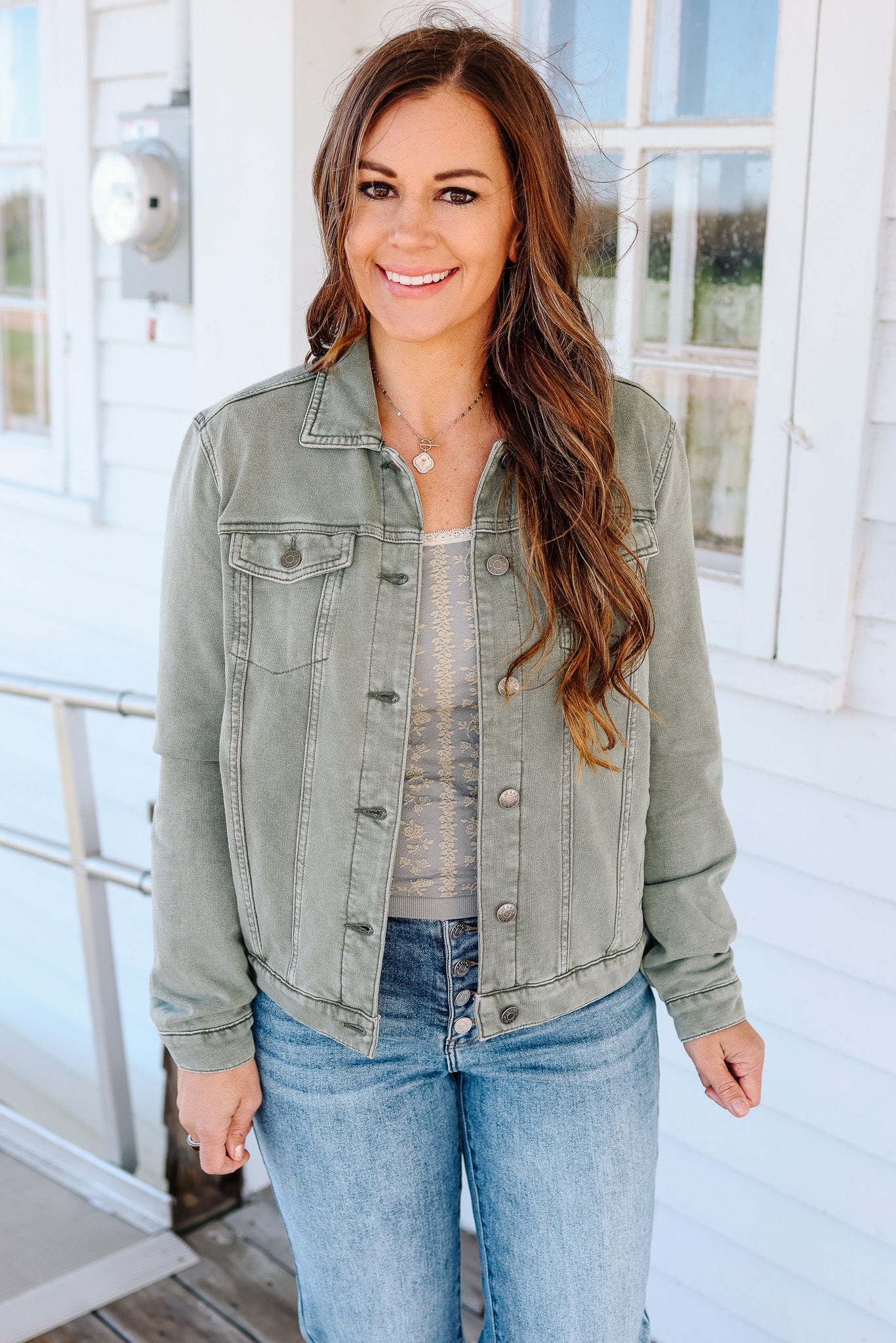 Cassie Cotton Fleece Jacket - Olive