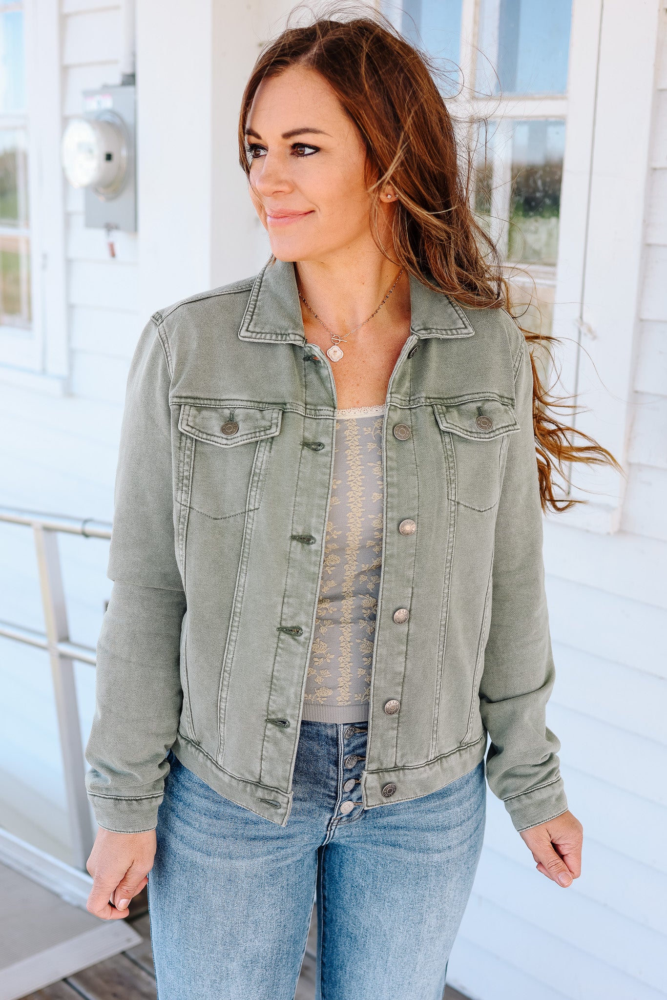 Cassie Cotton Fleece Jacket - Olive