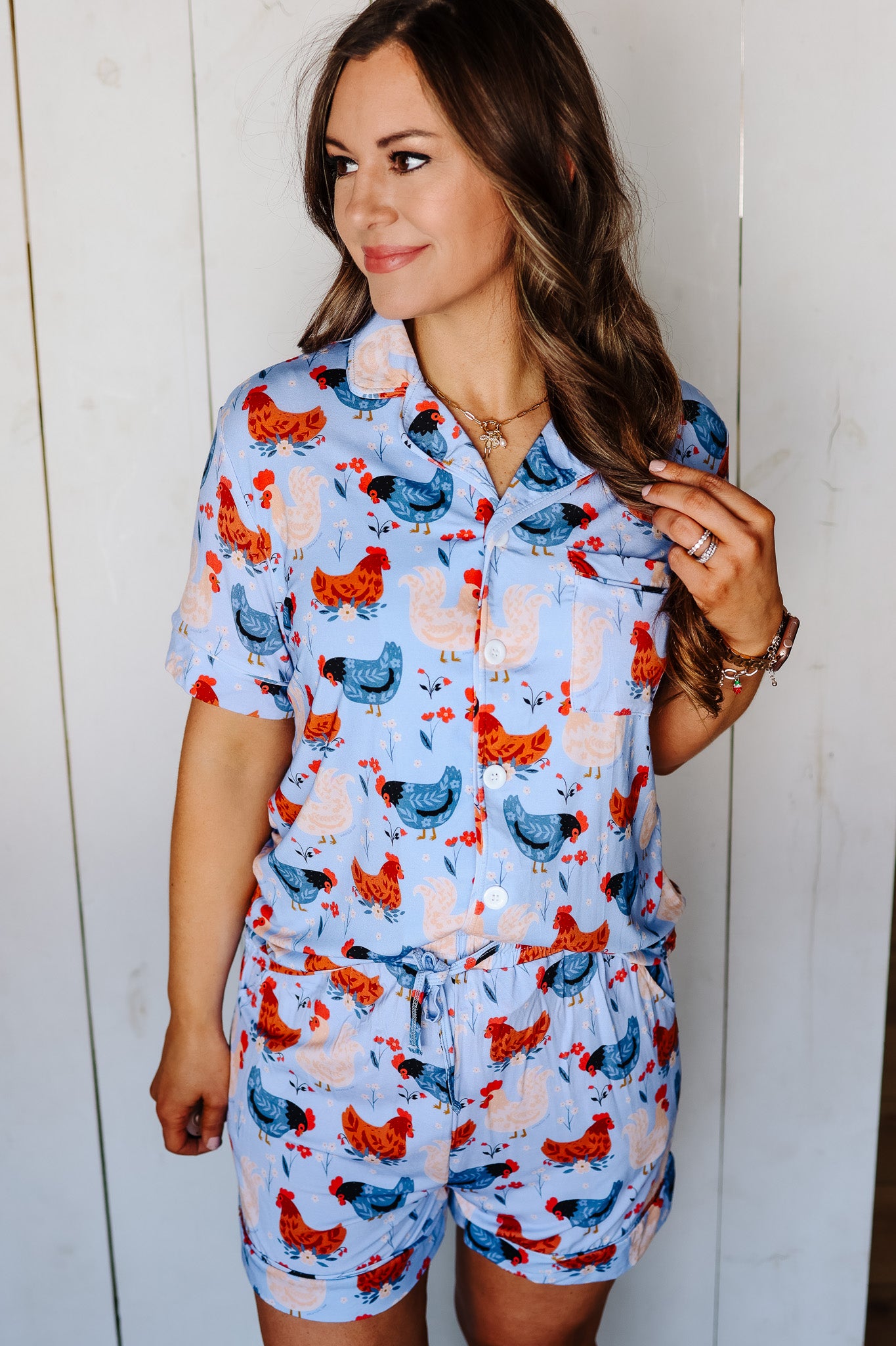 Shorts Pajama Set - Spring Chickens