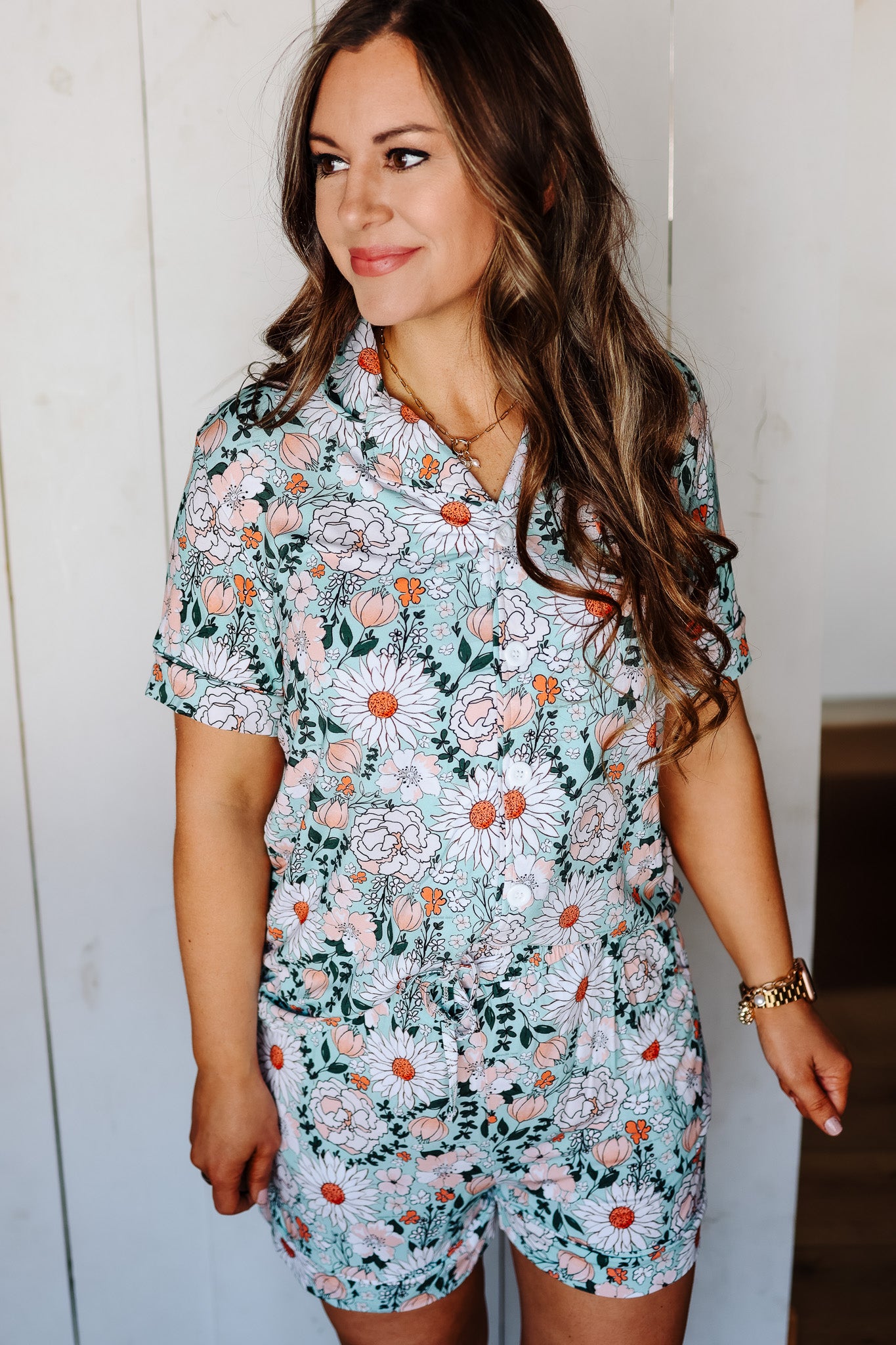 Shorts Pajama Set - Sage Bloom