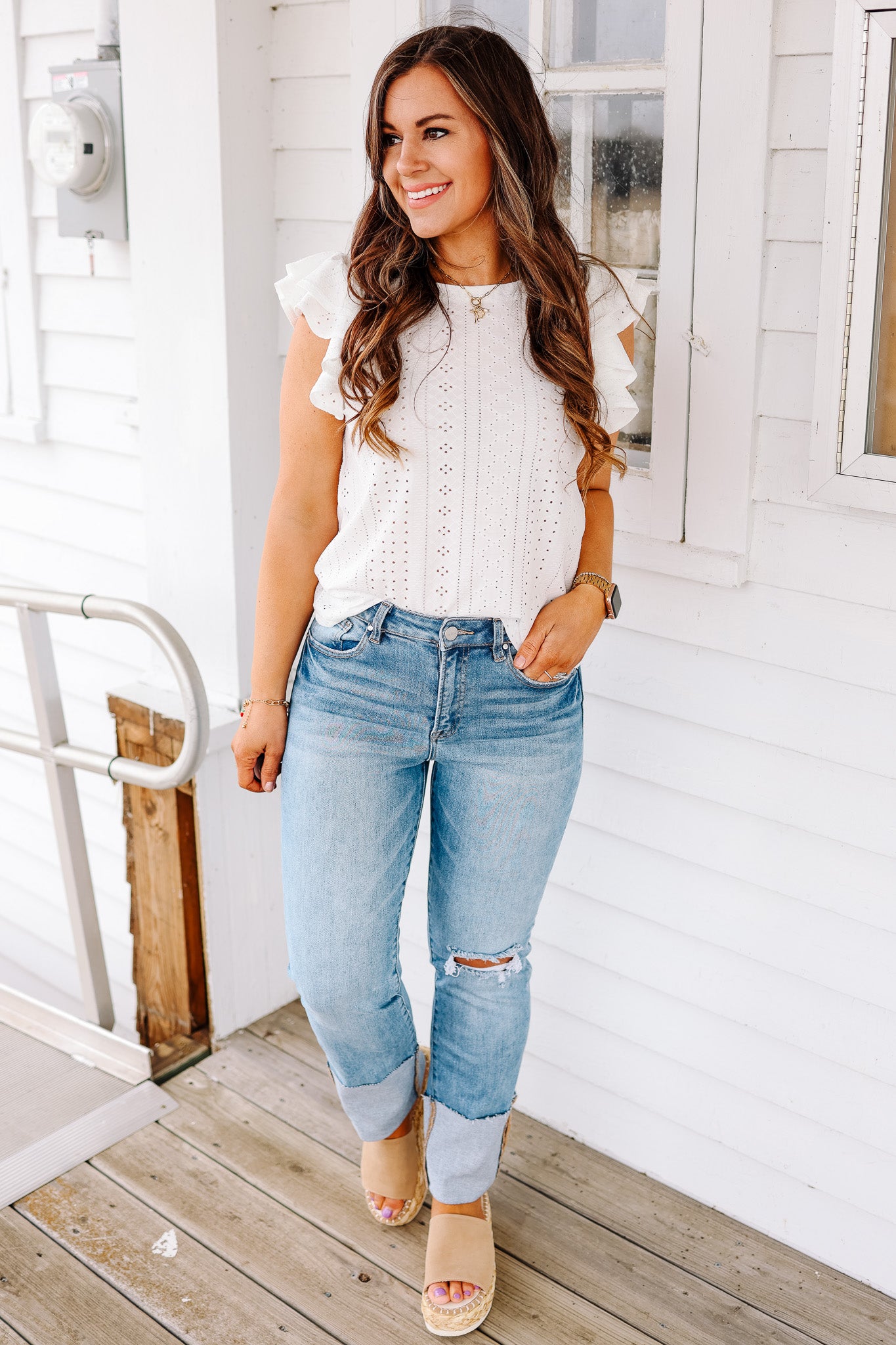 RISEN: Elyse Straight Cuff Jeans