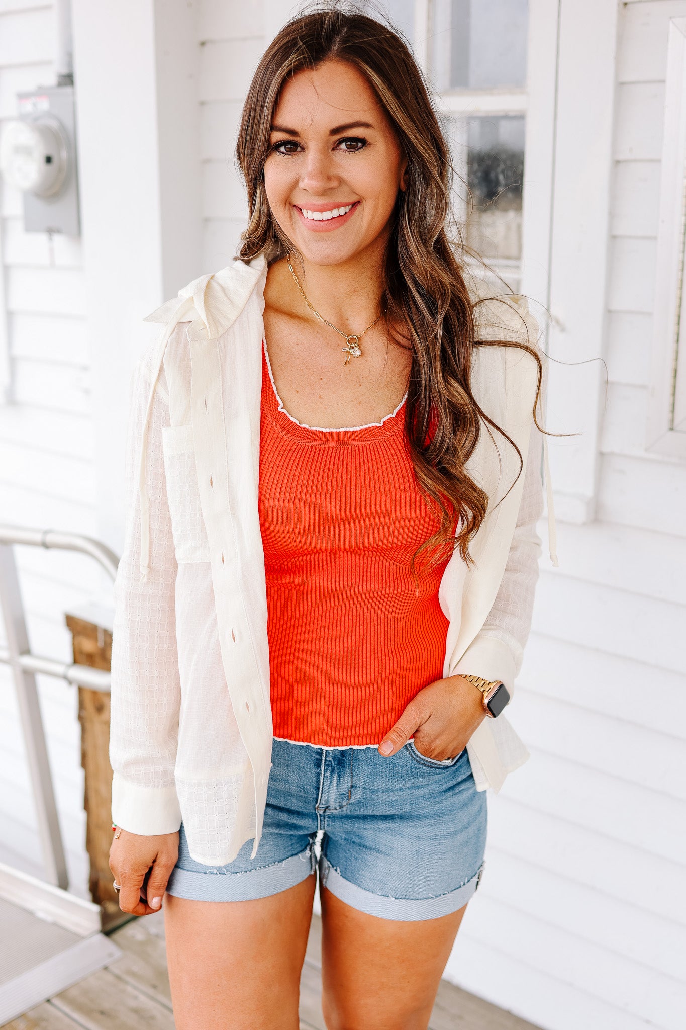 Thalia Button Down Cotton Shirt - Butter Cream