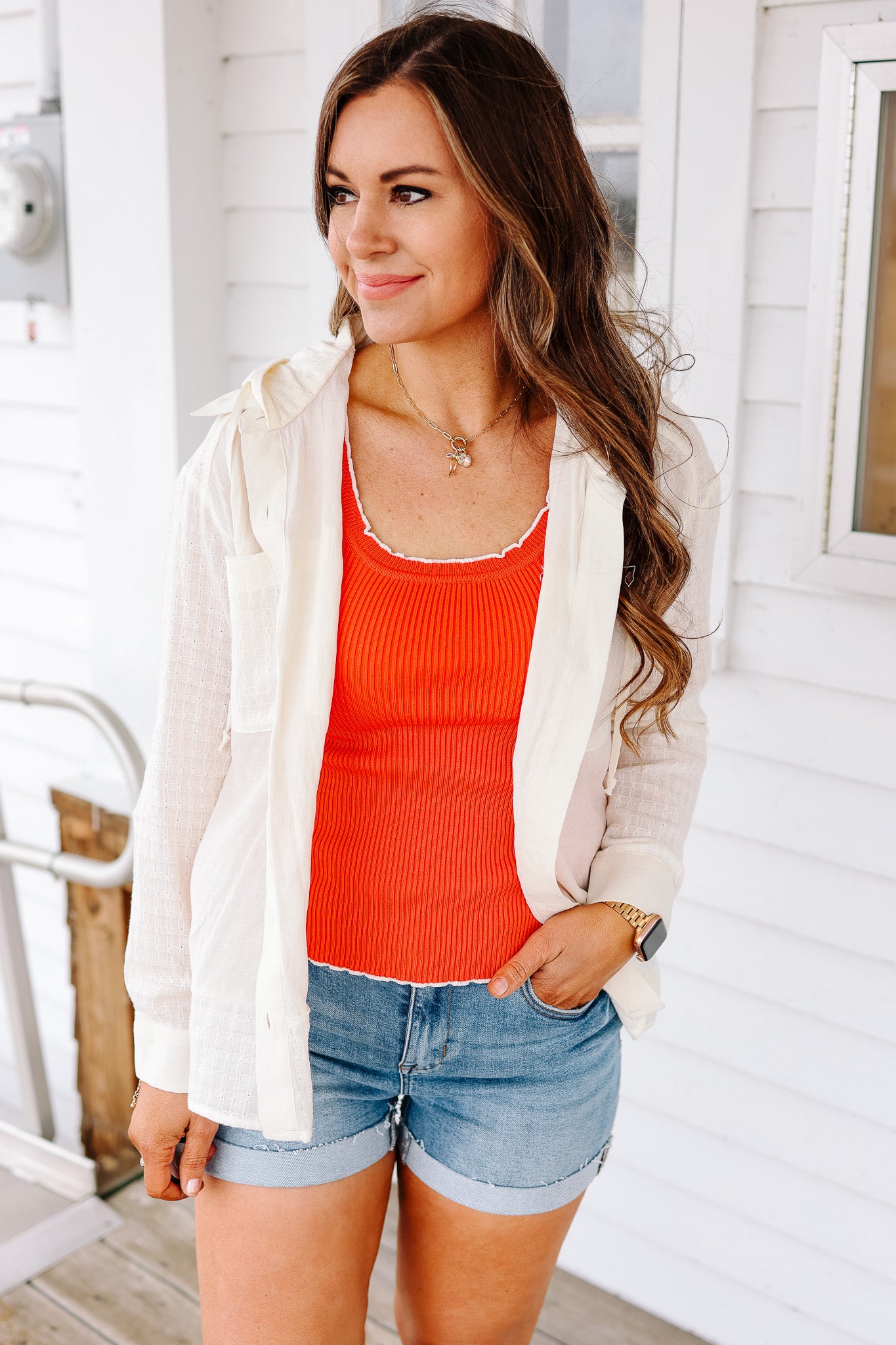 Thalia Button Down Cotton Shirt - Butter Cream