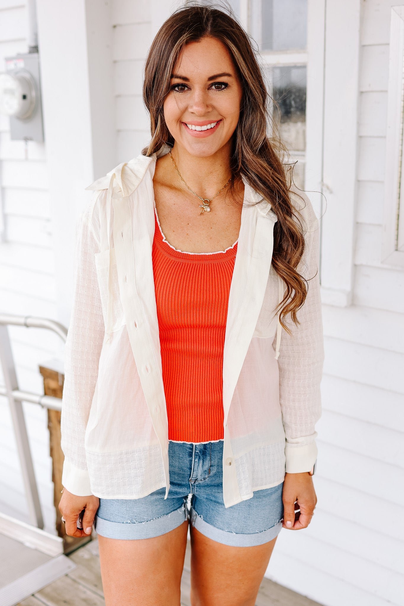 Thalia Button Down Cotton Shirt - Butter Cream