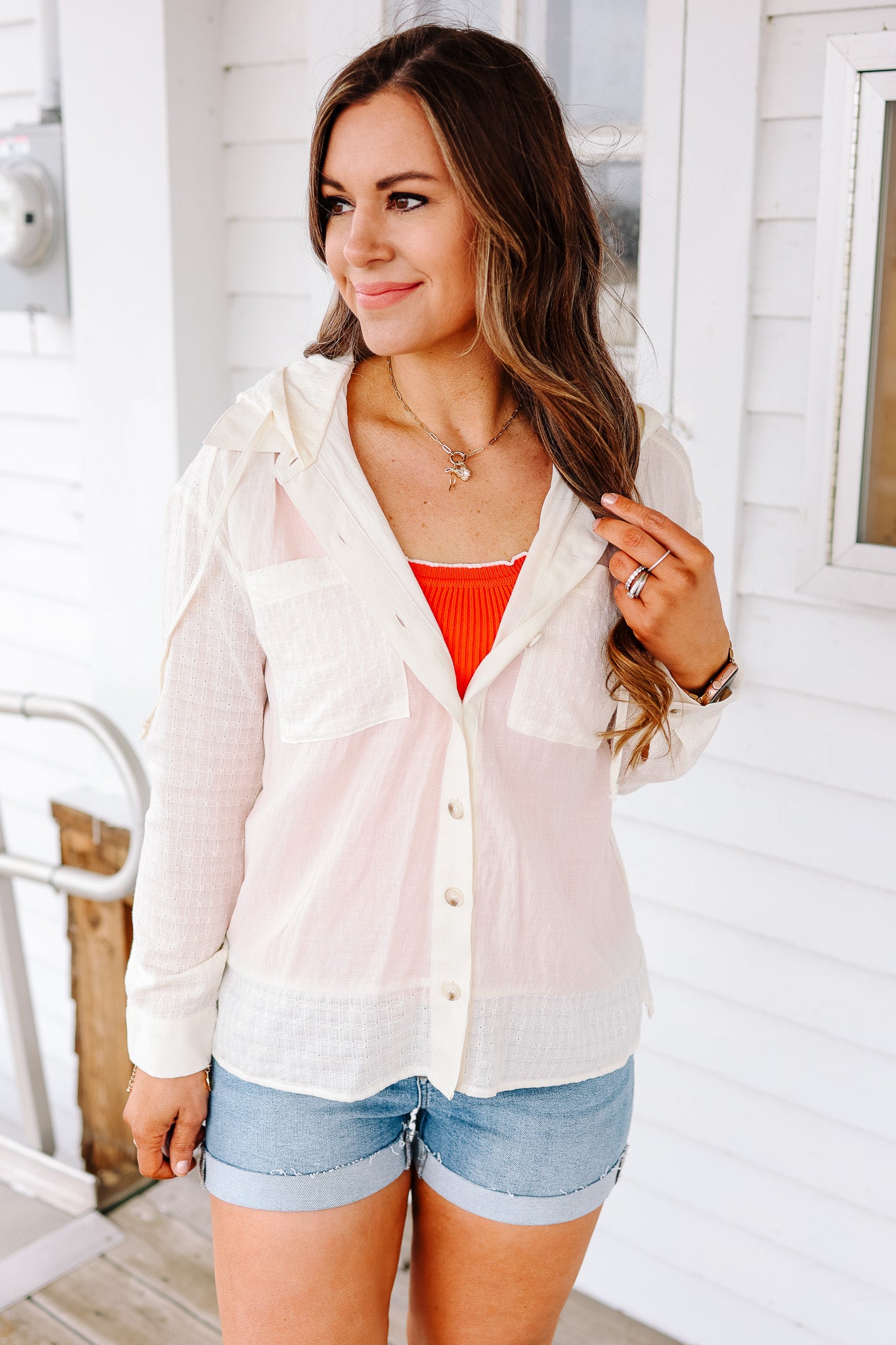 Thalia Button Down Cotton Shirt - Butter Cream