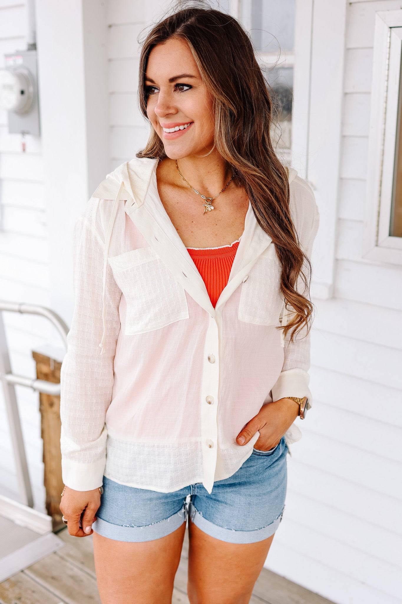 Thalia Button Down Cotton Shirt - Butter Cream