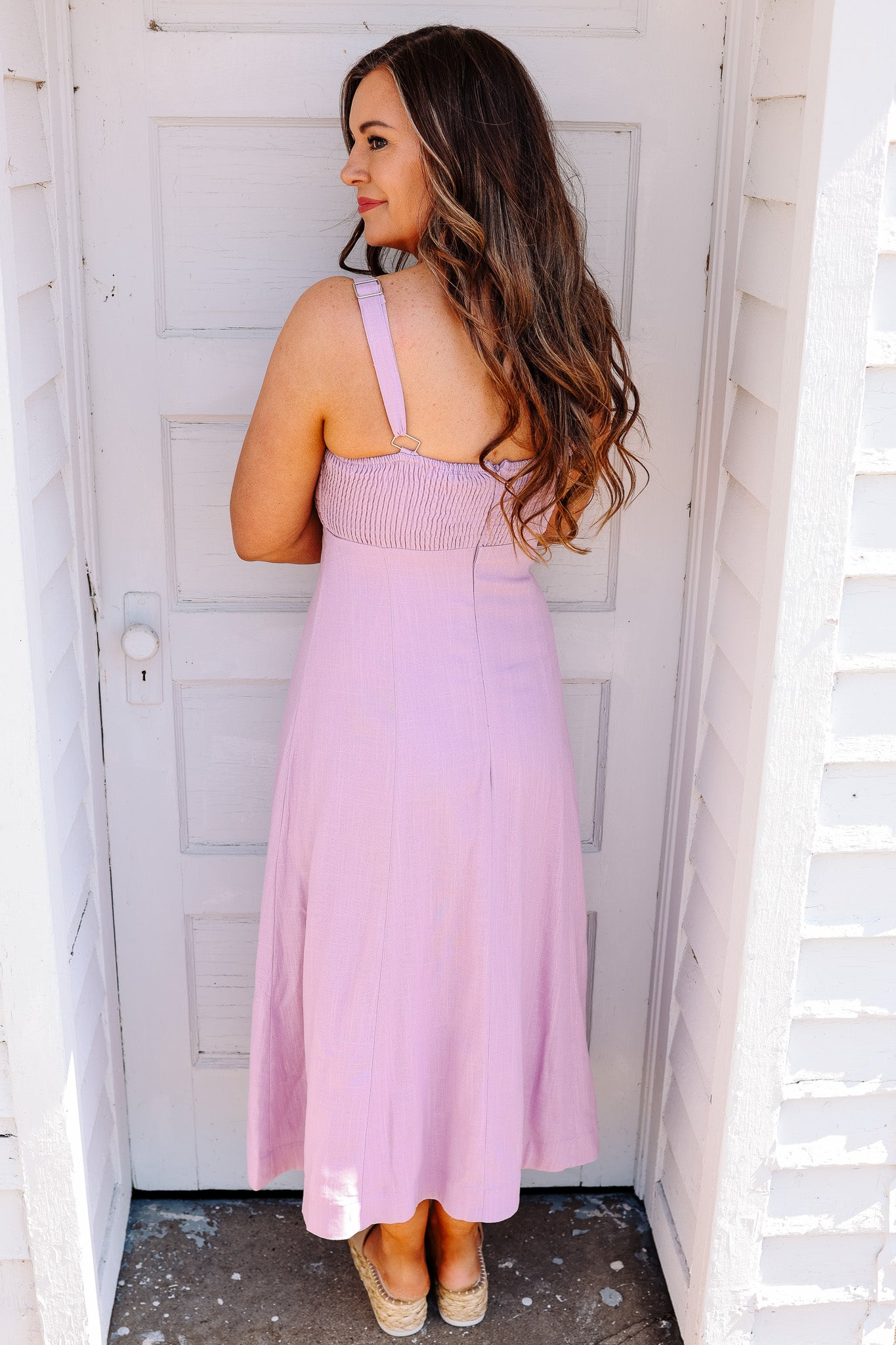 Maia Pleated Midi Dress - Lilac