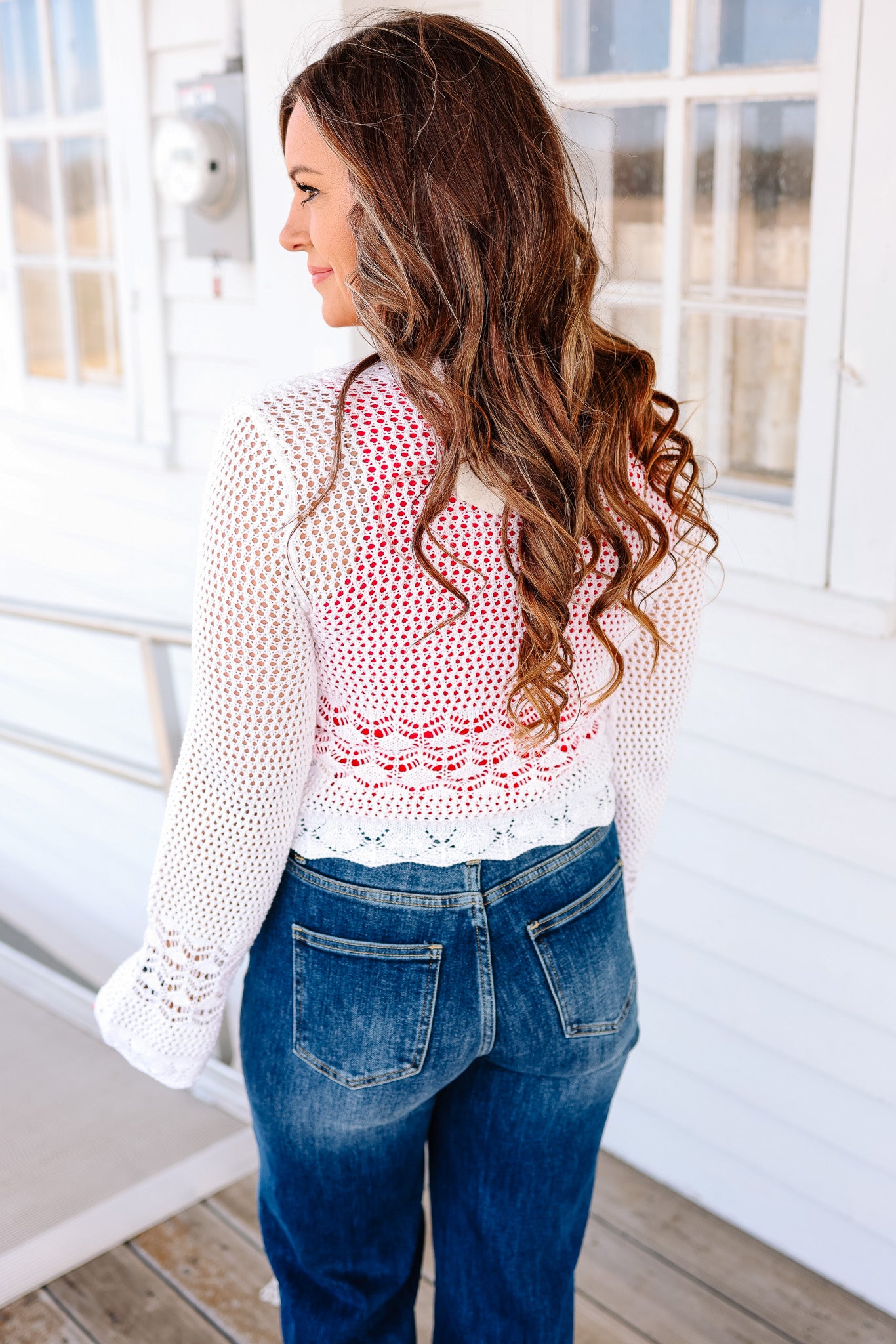 Avery Front Tie Crop Cardigan - Off White