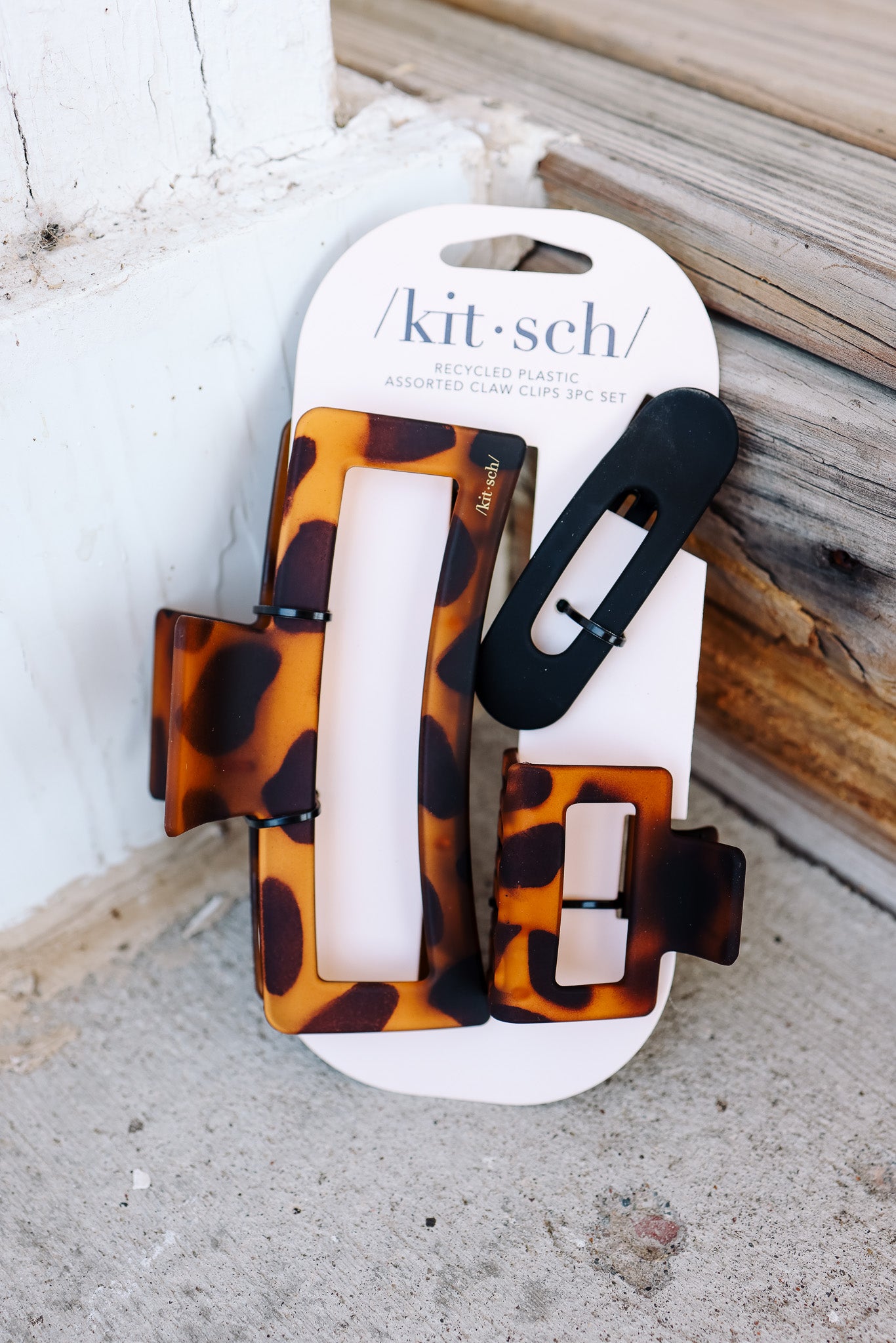 Recycled Plastic Assorted Claw Clips- Rectangle Open Shape