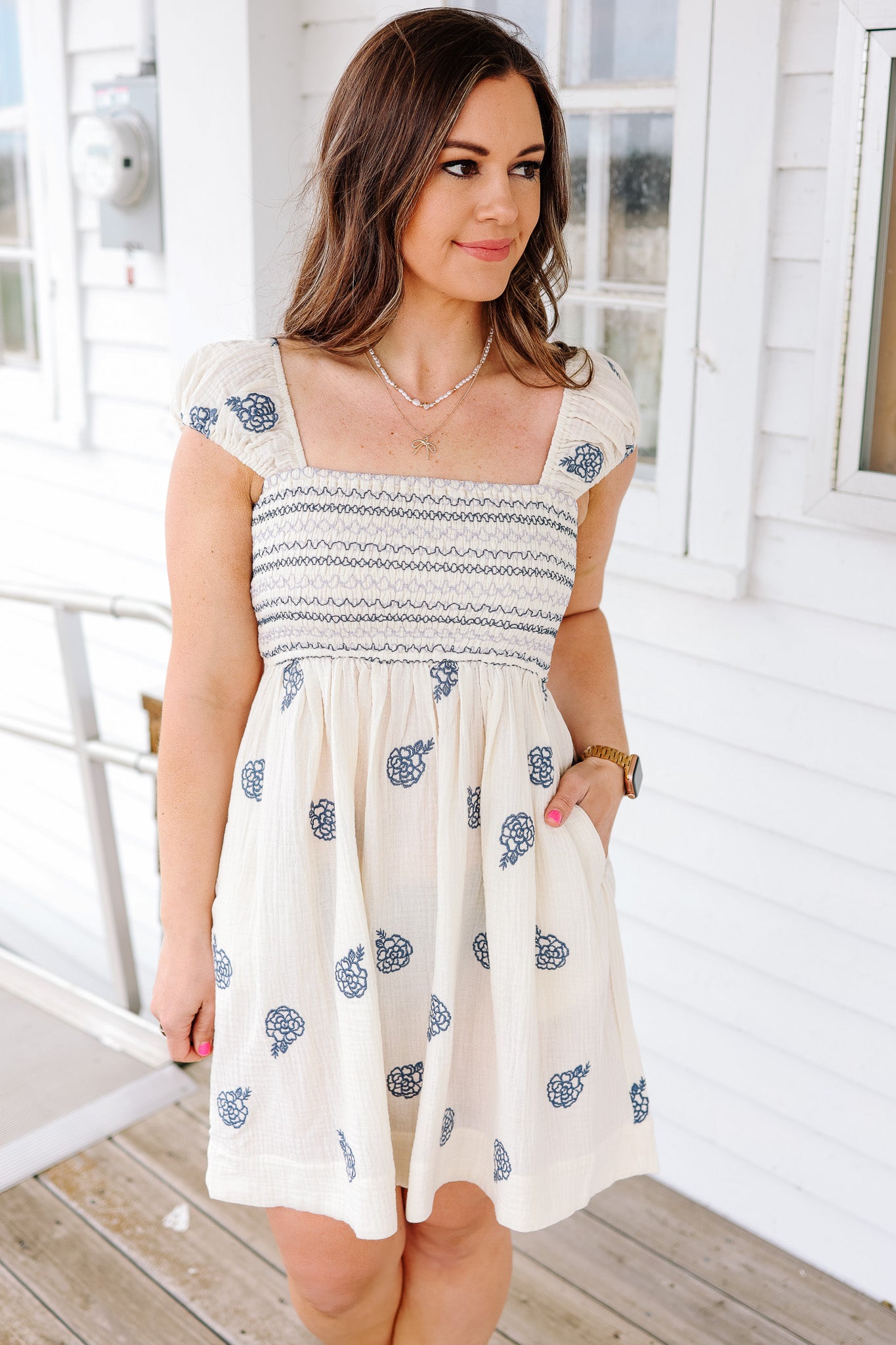 Melody Embroidered Babydoll Dress