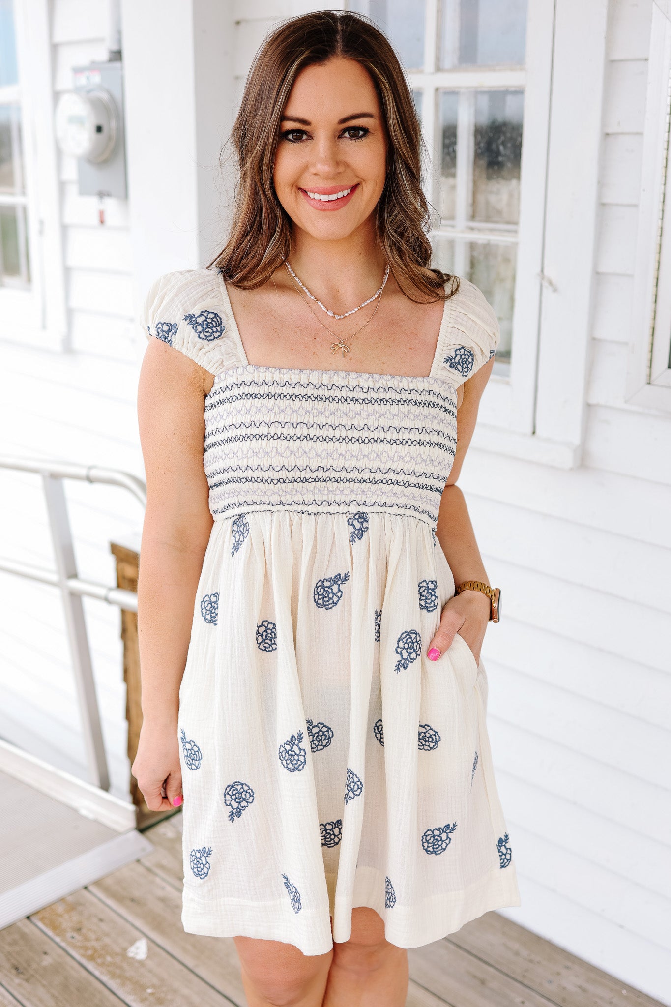 Melody Embroidered Babydoll Dress