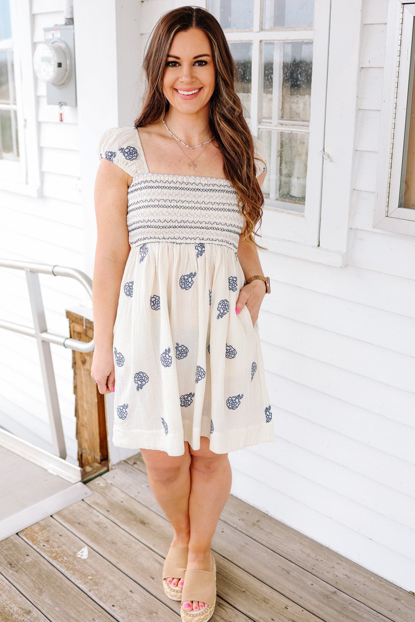 Melody Embroidered Babydoll Dress