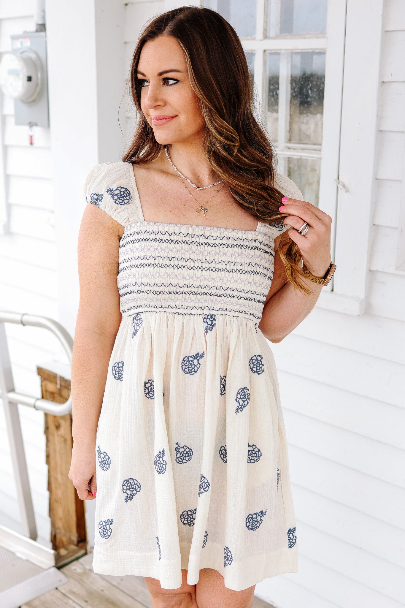 Melody Embroidered Babydoll Dress