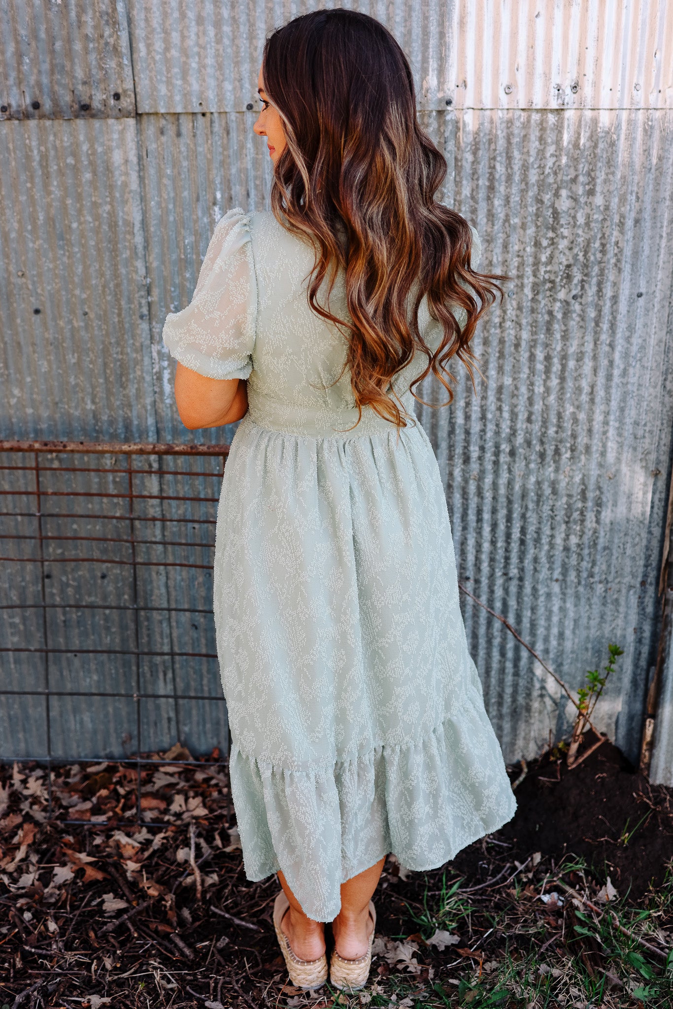 Winnie Button Down Midi Dress - Sage