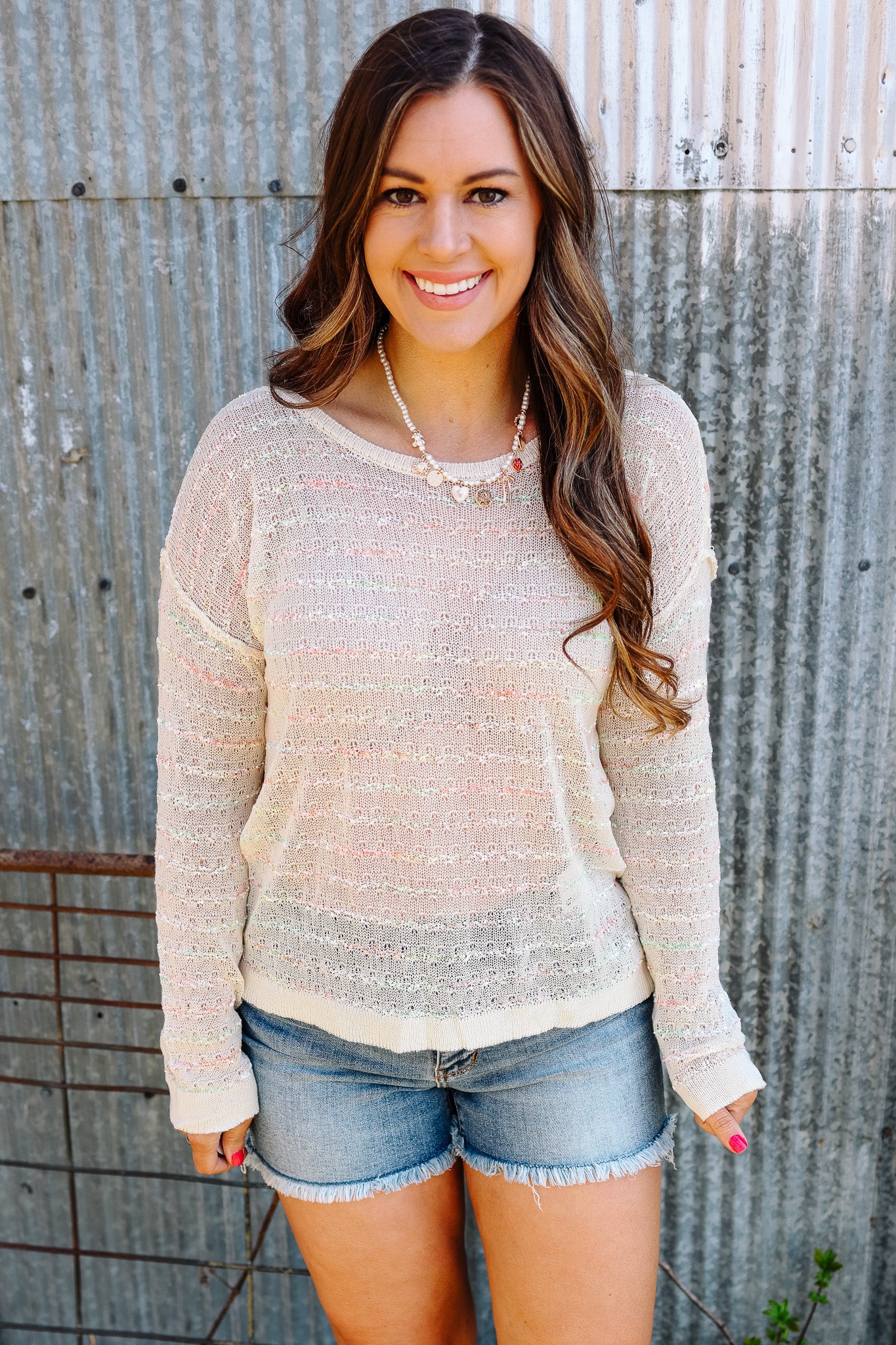 Maria Back Twist Knit Sweater