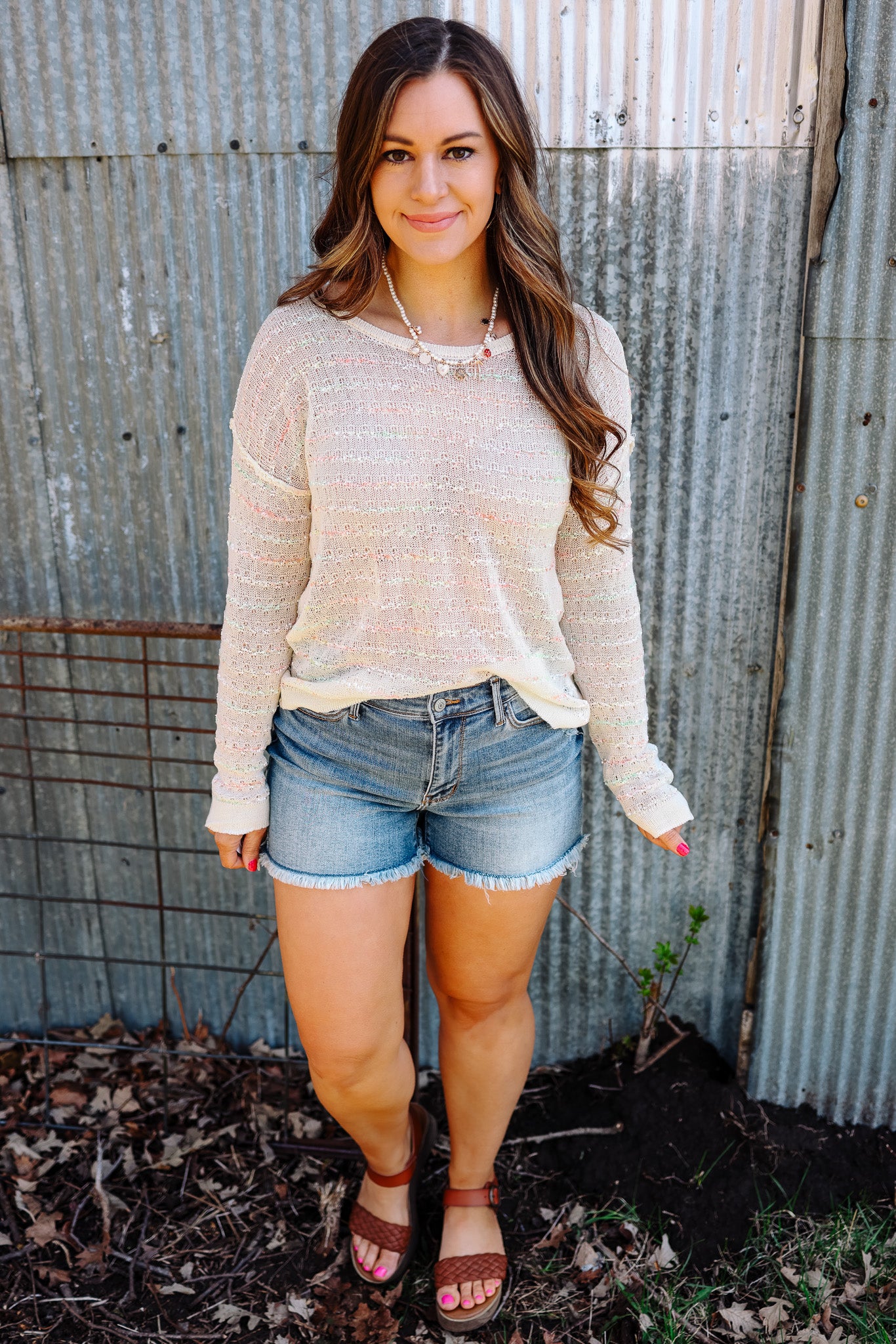 Maria Back Twist Knit Sweater